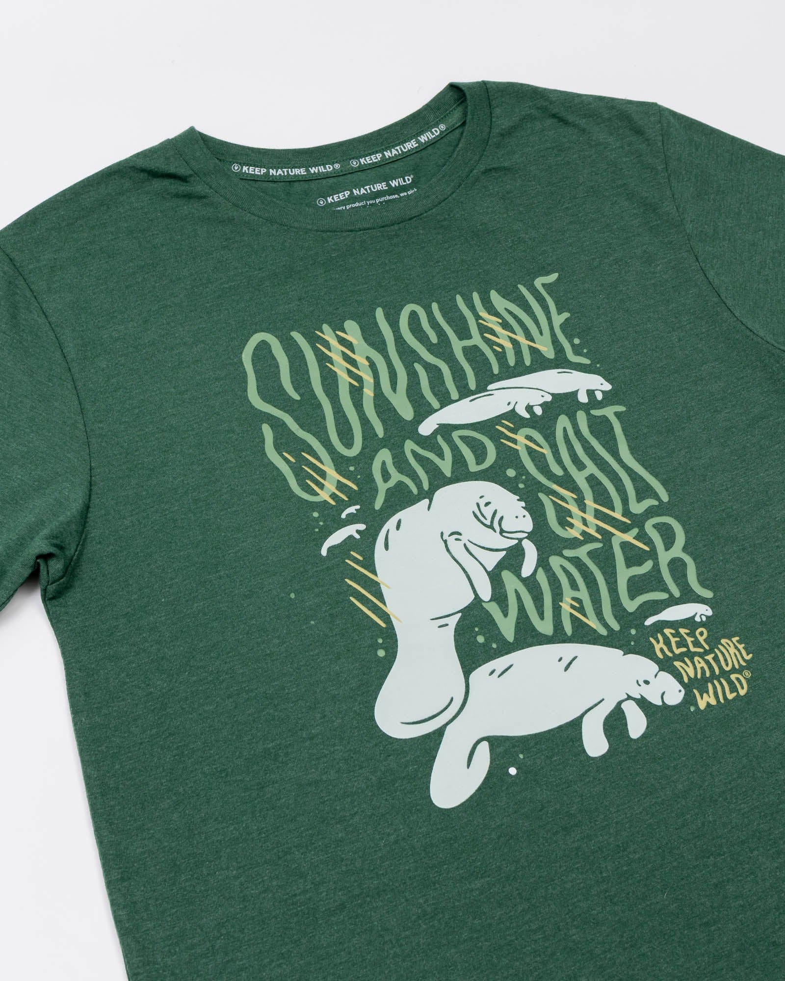 Keep Nature Wild Tee Manatees Motto Unisex Tee | Heather Forest
