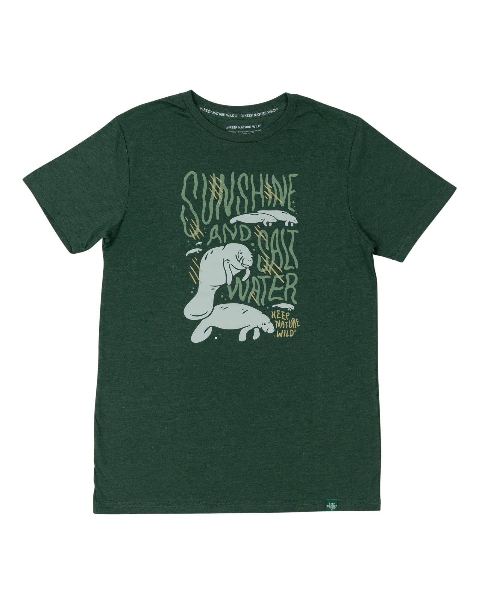 Keep Nature Wild Tee Manatees Motto Unisex Tee | Heather Forest