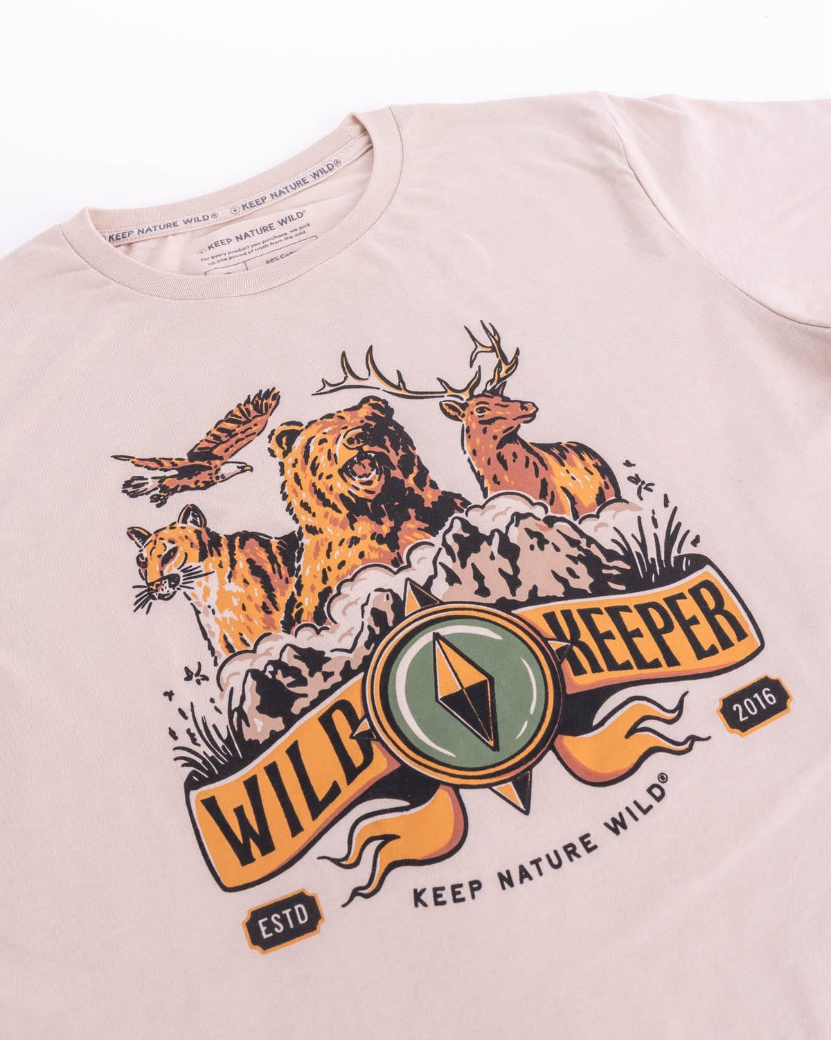 Keep Nature Wild Tee Mountain Wilderness Wild Keeper | Unisex Tee | Heather Tan
