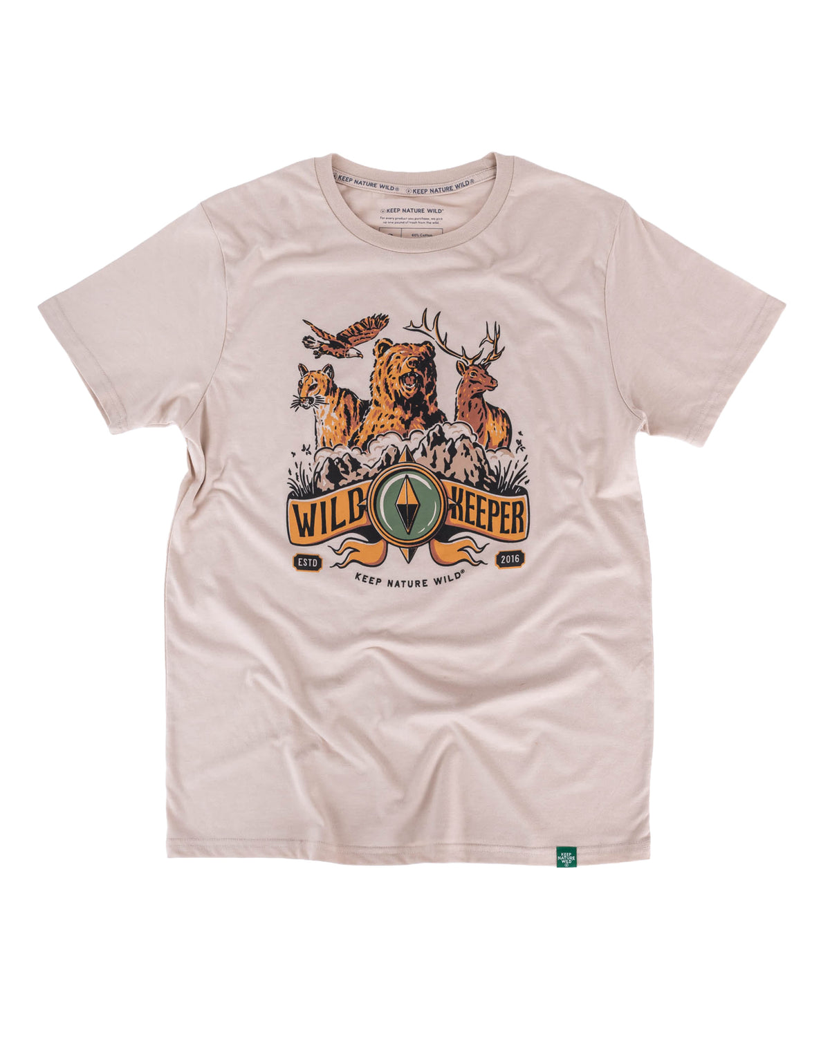 Keep Nature Wild Tee Mountain Wilderness Wild Keeper | Unisex Tee | Heather Tan