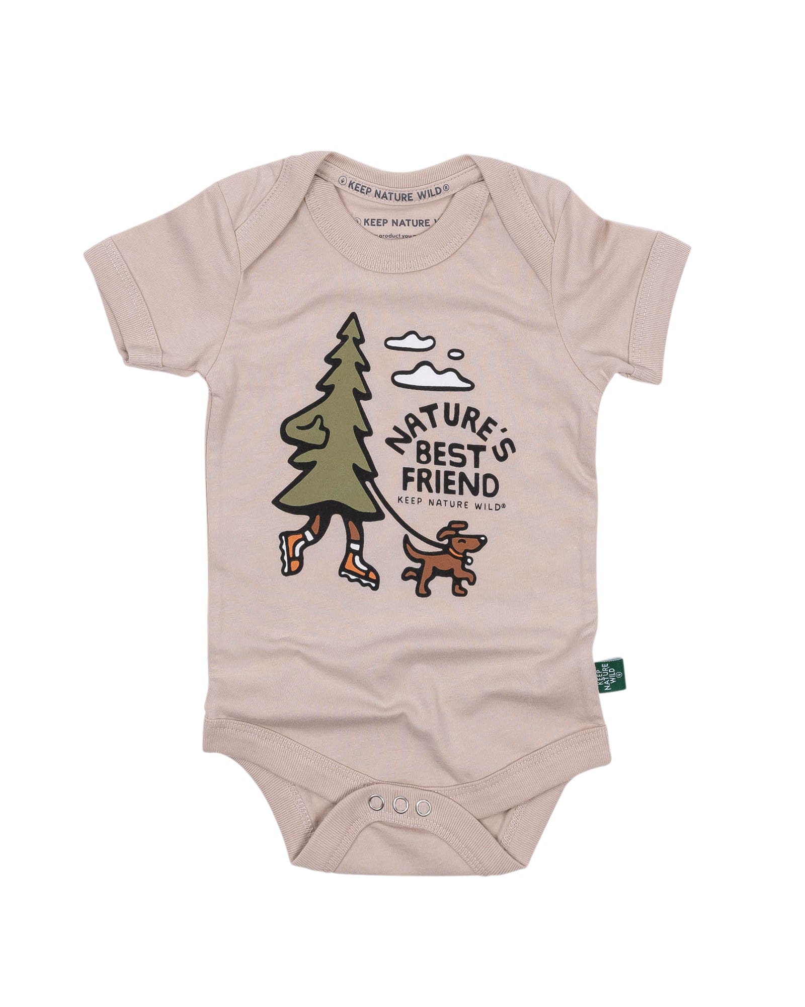 Keep Nature Wild Kids Nature's Best Friend Baby Bodysuit | Heather Tan