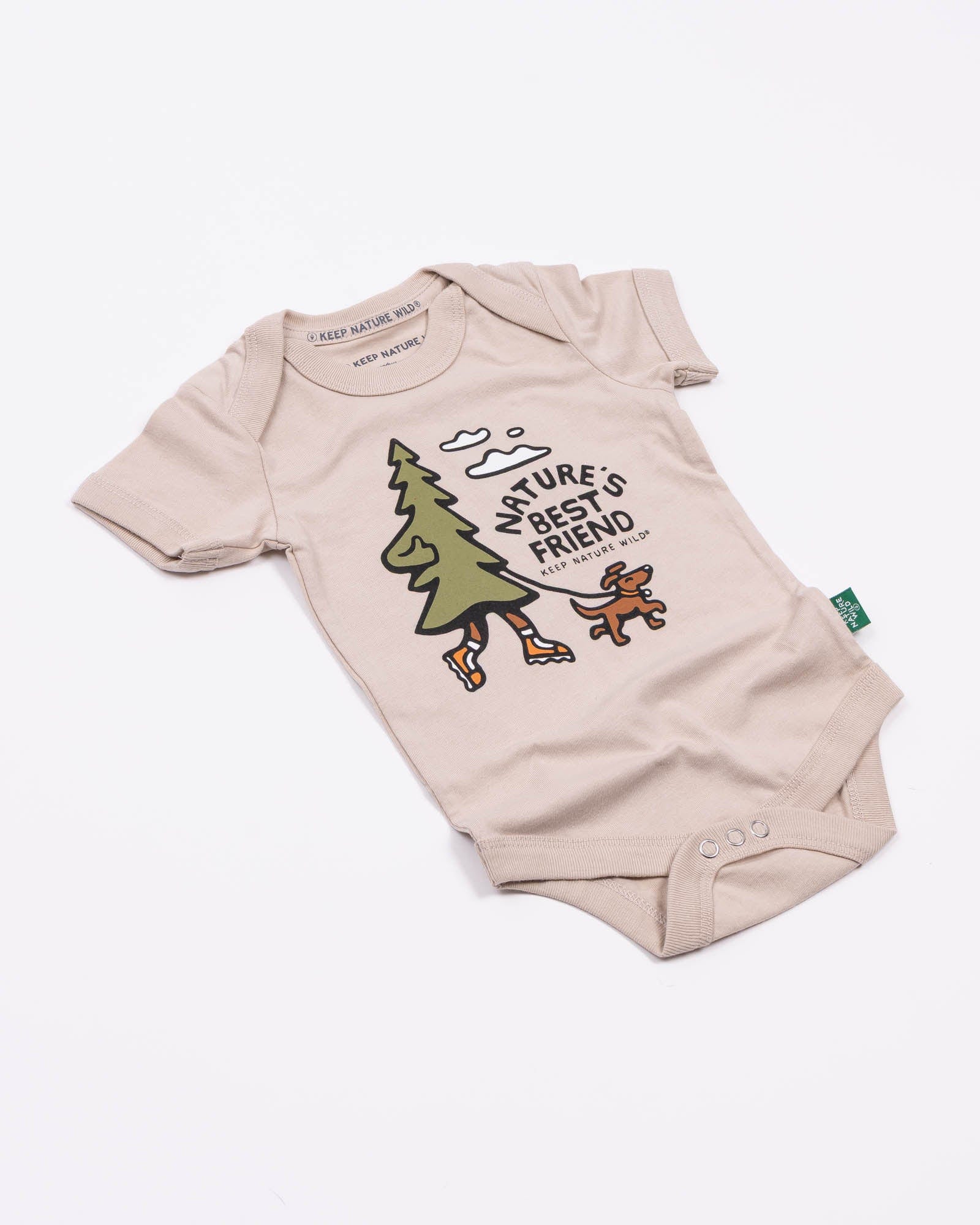 Keep Nature Wild Kids Nature's Best Friend Baby Bodysuit | Heather Tan