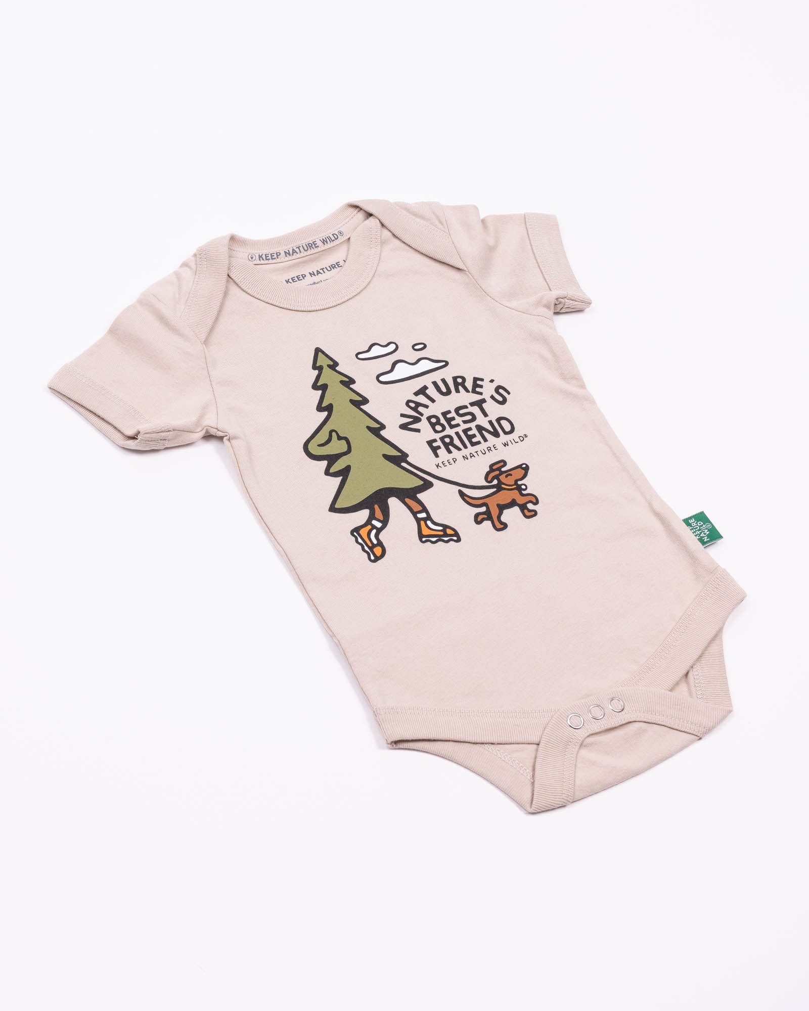 Keep Nature Wild Kids Nature's Best Friend Baby Bodysuit | Heather Tan