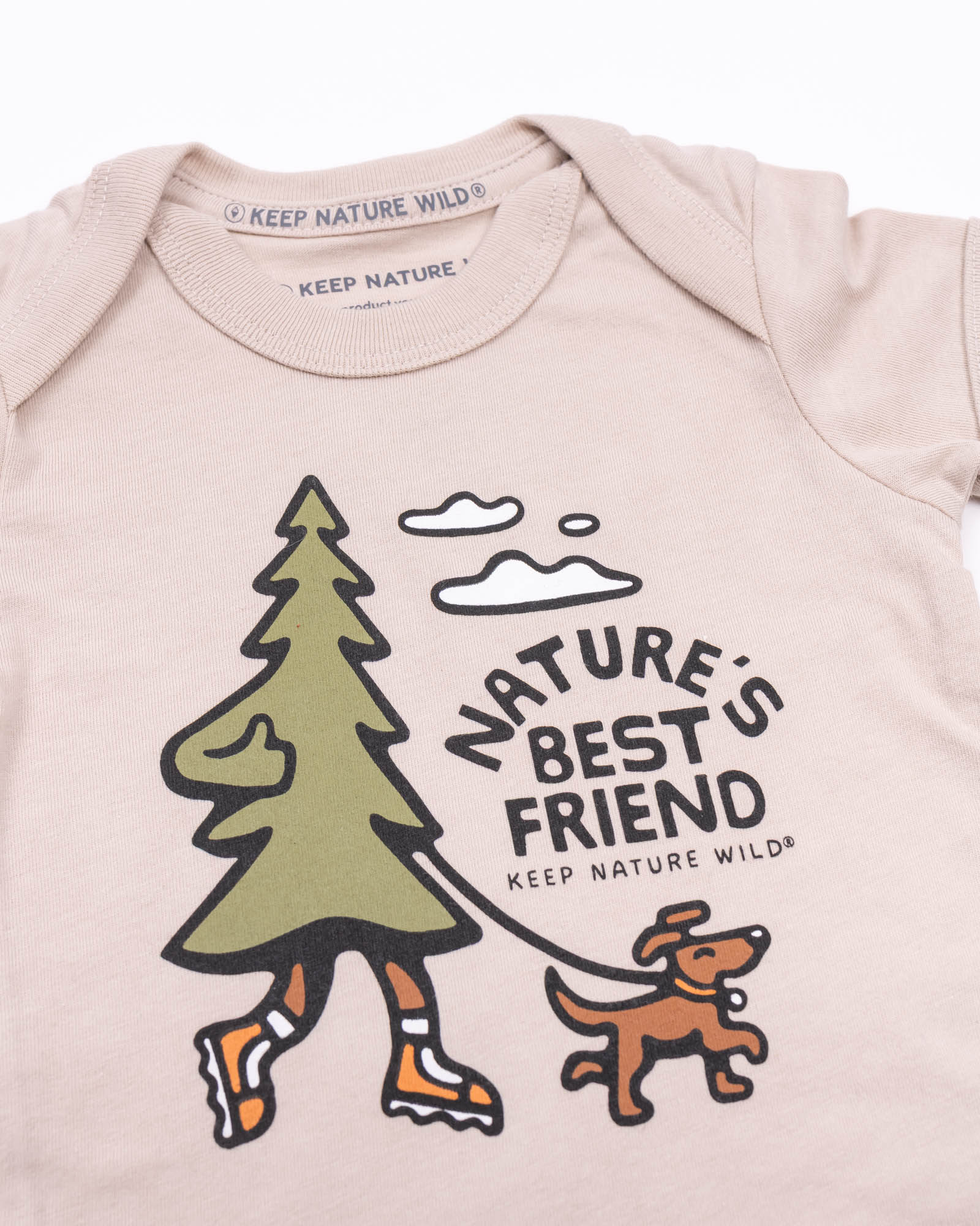 Keep Nature Wild Kids Nature's Best Friend Baby Bodysuit | Heather Tan