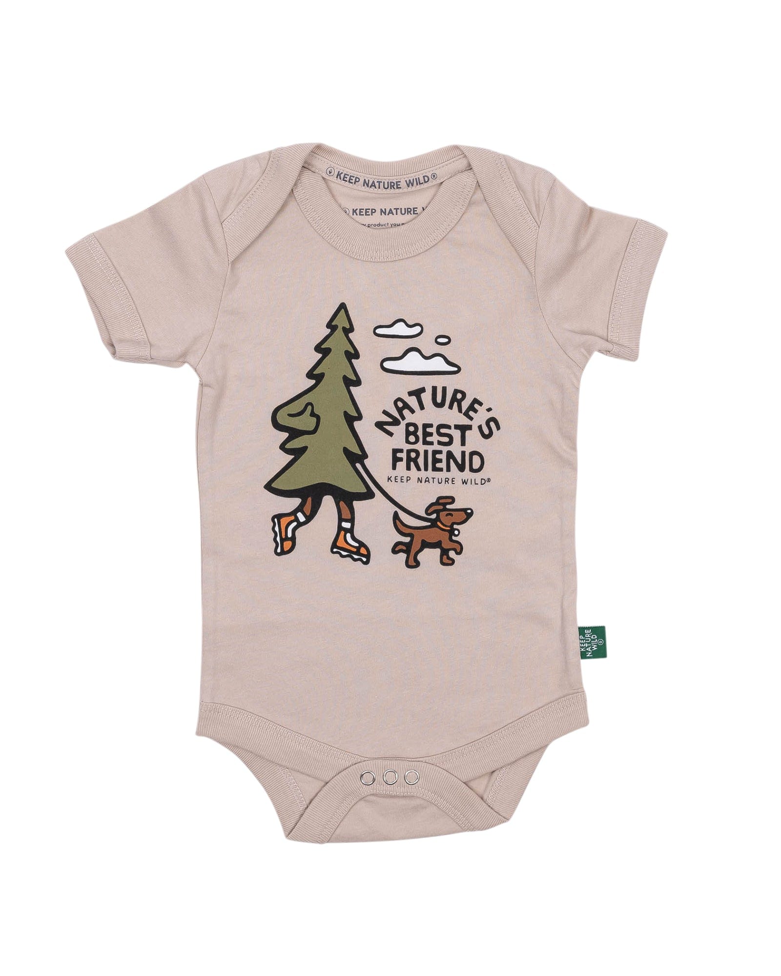 Keep Nature Wild Kids Nature's Best Friend Baby Bodysuit | Heather Tan
