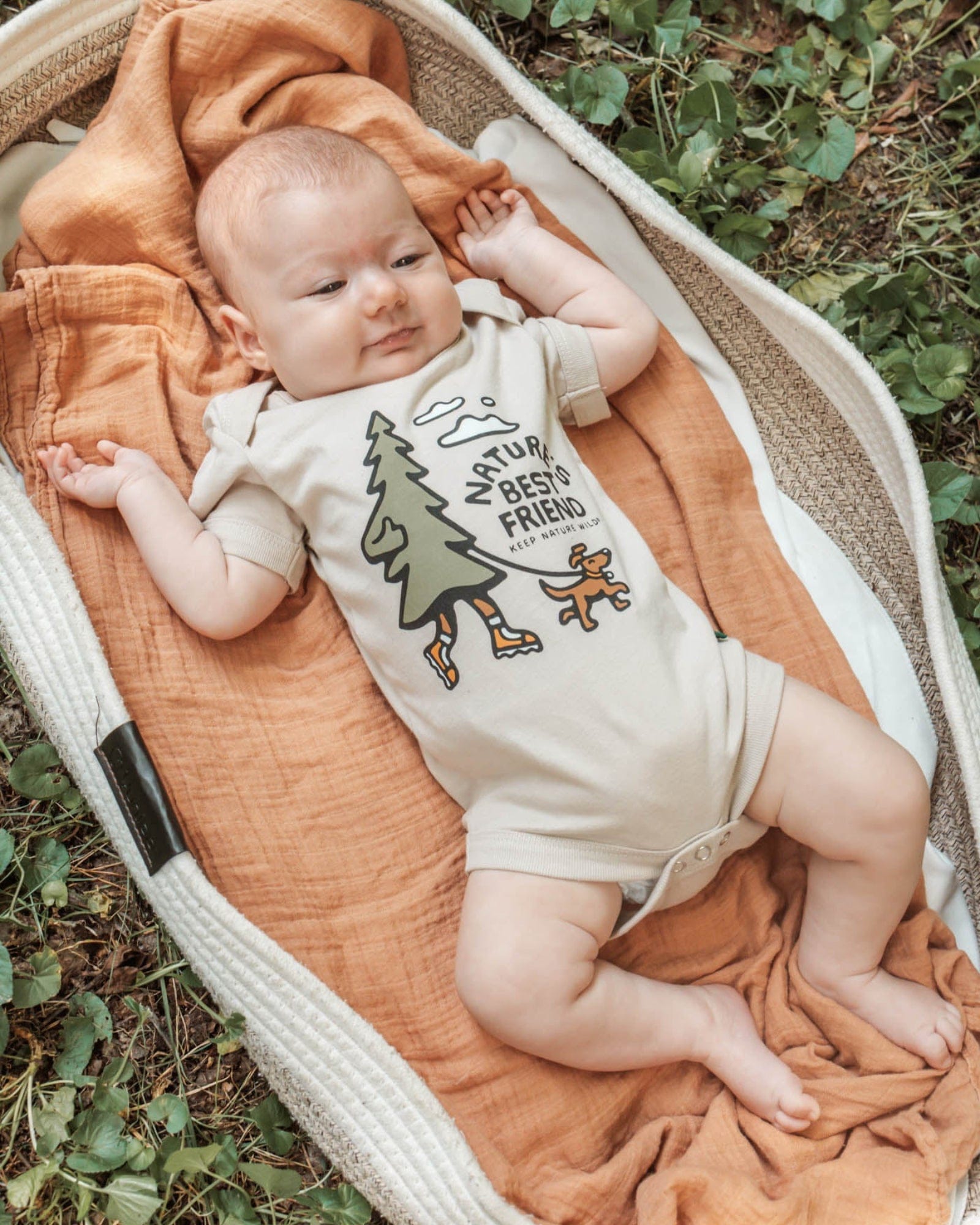 Keep Nature Wild Kids Nature's Best Friend Baby Bodysuit | Heather Tan