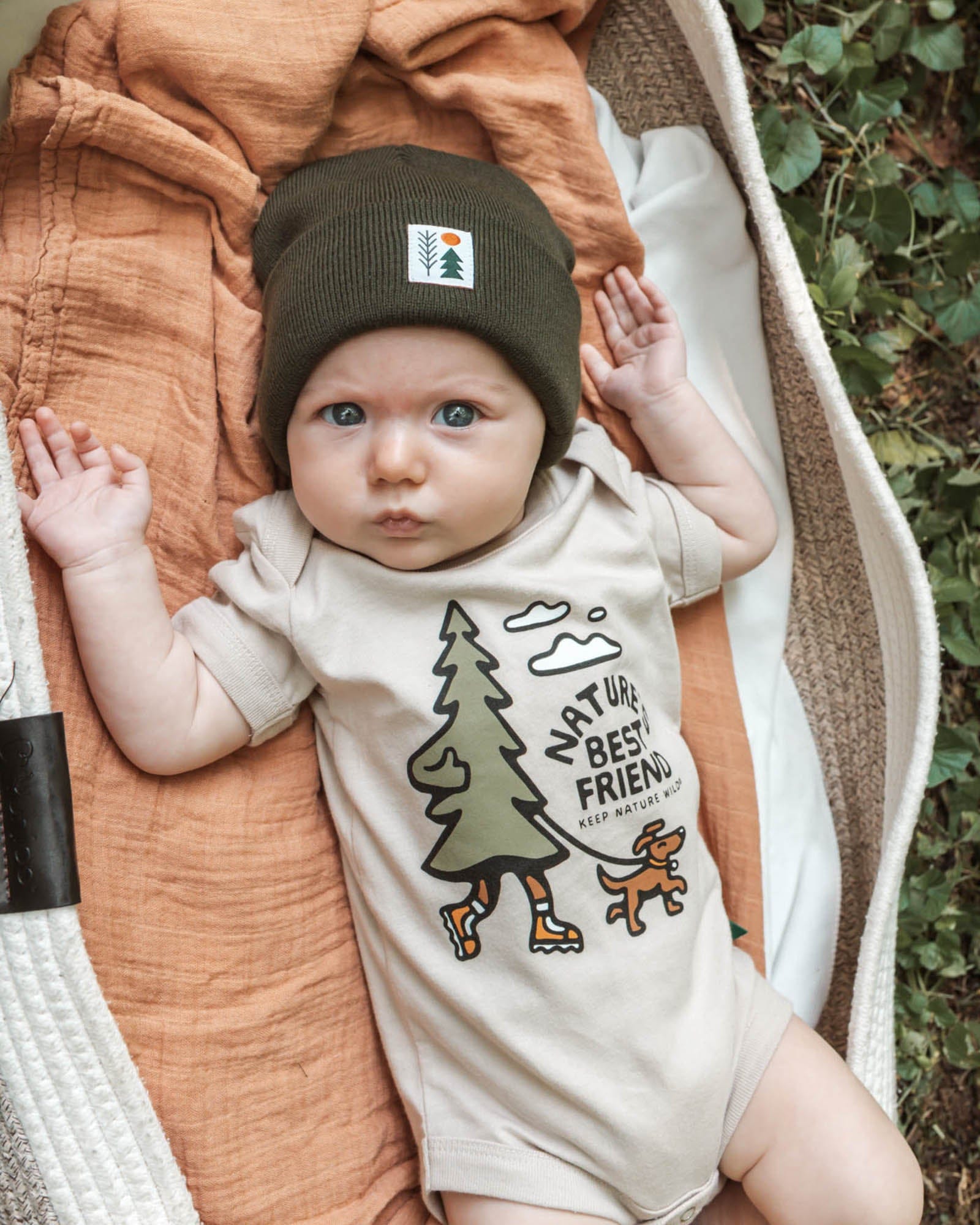 Keep Nature Wild Kids Nature's Best Friend Baby Bodysuit | Heather Tan