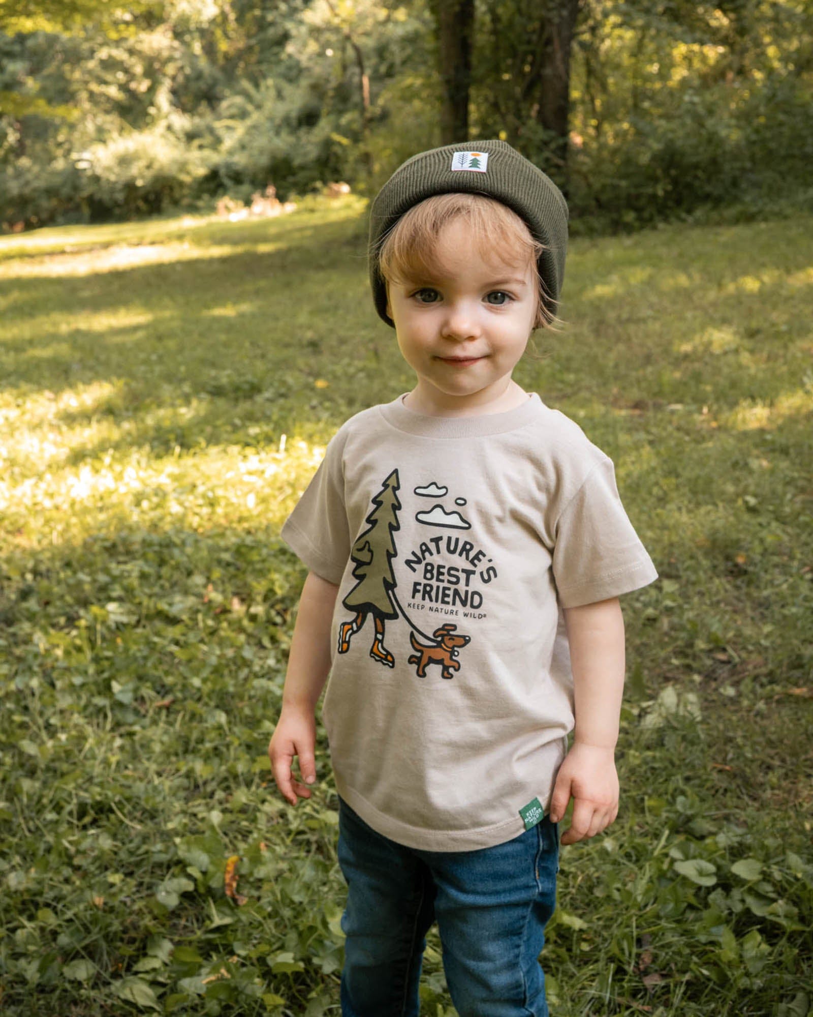 Keep Nature Wild Kids Nature's Best Friend Toddler Tee | Heather Tan