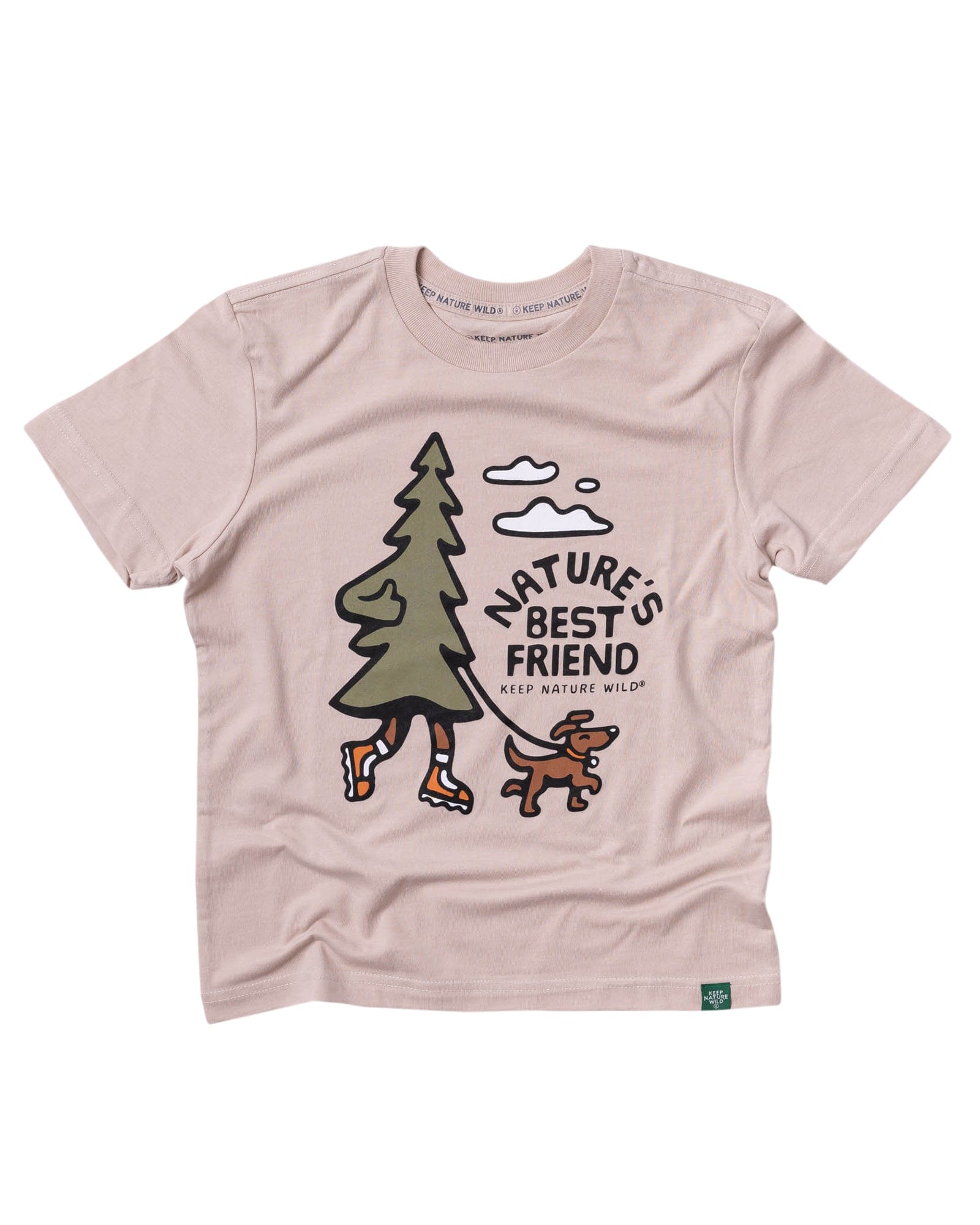 Keep Nature Wild Kids Nature's Best Friend Youth Tee | Heather Tan