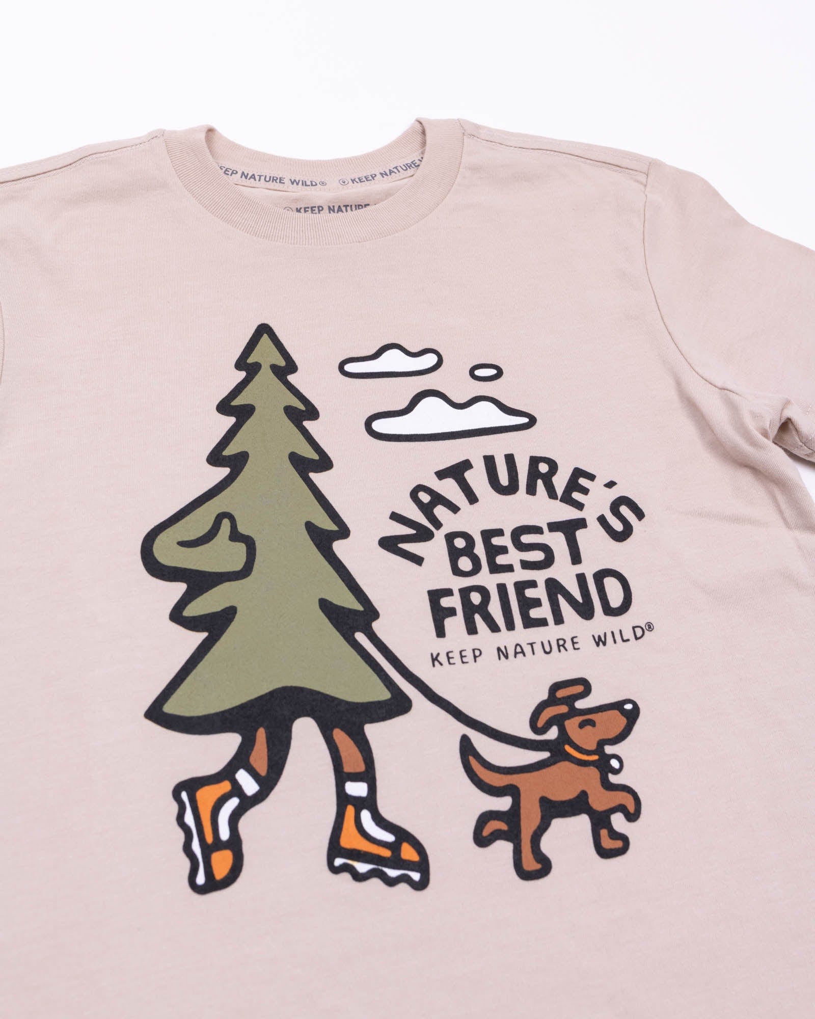 Keep Nature Wild Kids Nature's Best Friend Youth Tee | Heather Tan
