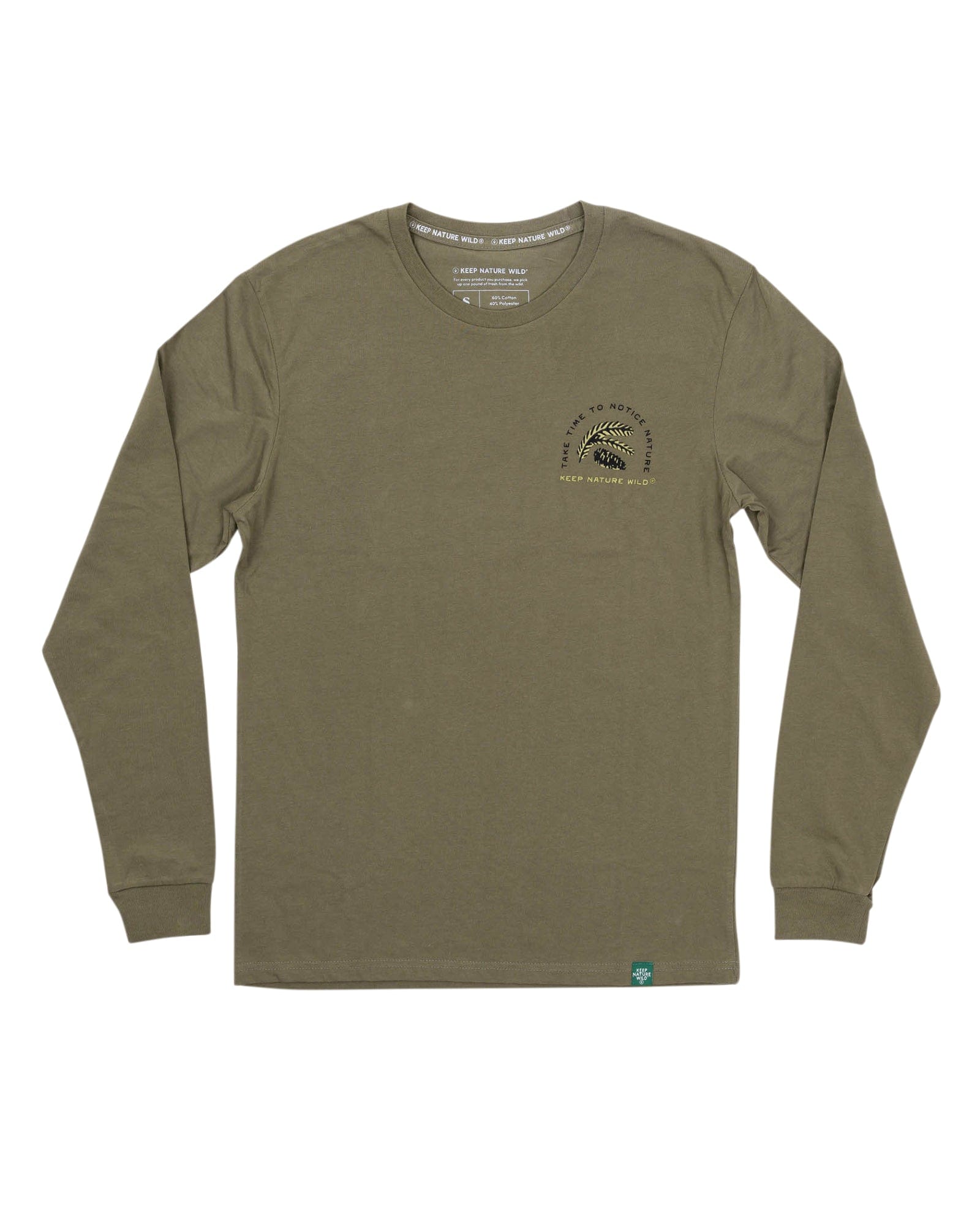 Keep Nature Wild Long Sleeve Nature Study Conifers Unisex Long Sleeve | Olive