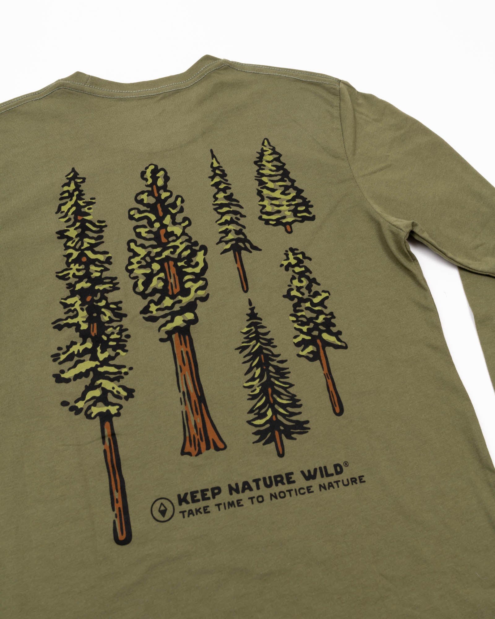 Keep Nature Wild Long Sleeve Nature Study Conifers Unisex Long Sleeve | Olive