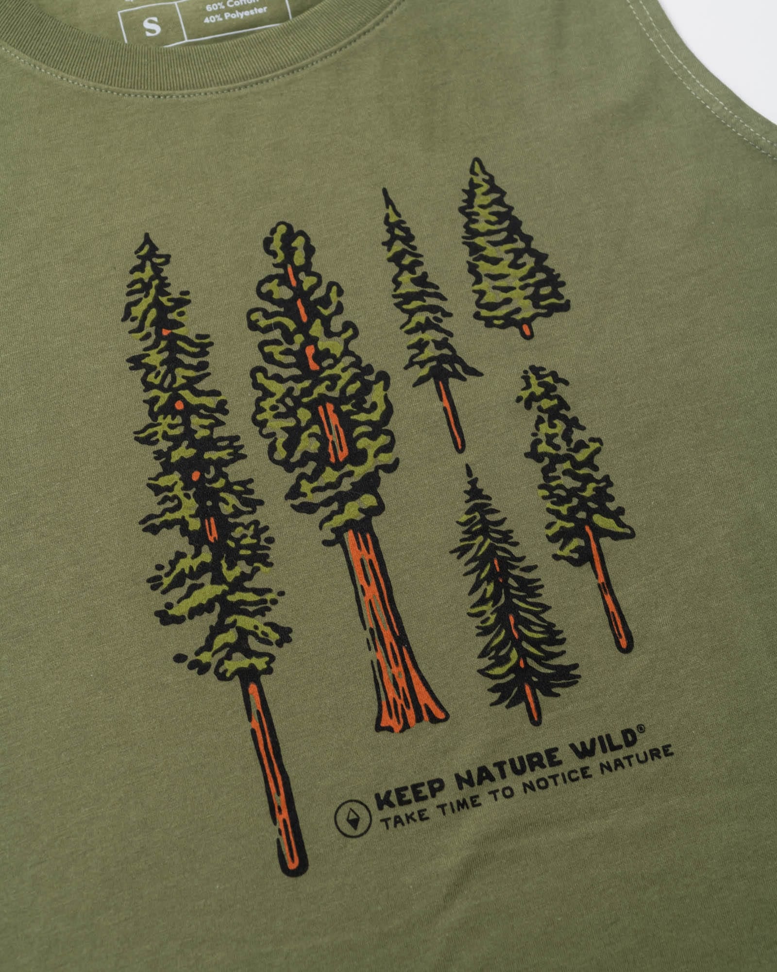 Keep Nature Wild Tank Nature Study Conifers Women's Muscle Tank | Olive