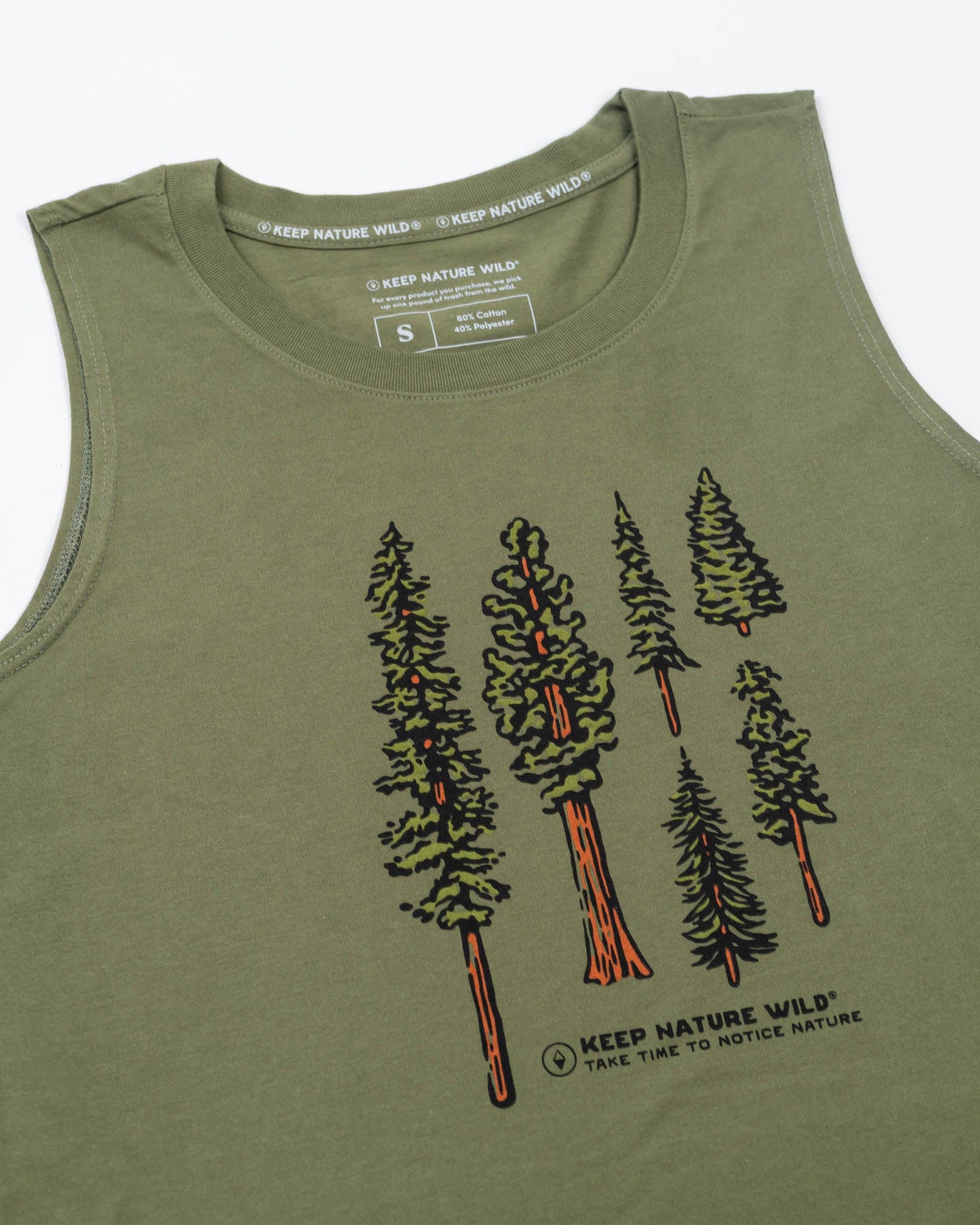 Keep Nature Wild Tank Nature Study Conifers Women's Muscle Tank | Olive