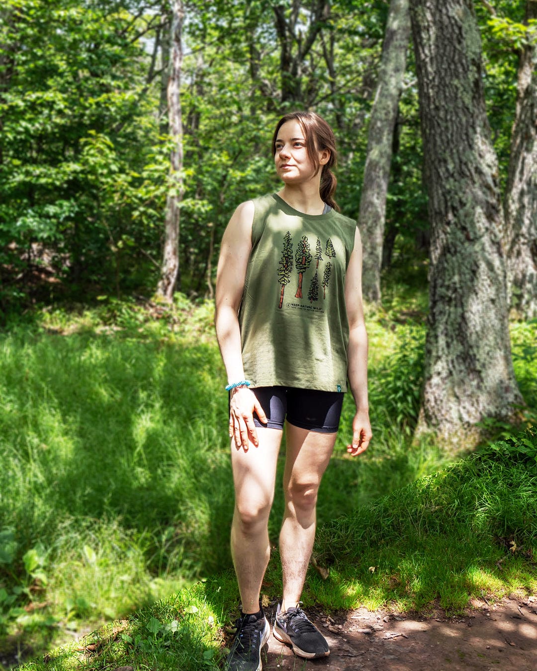 Keep Nature Wild Tank Nature Study Conifers Women's Muscle Tank | Olive