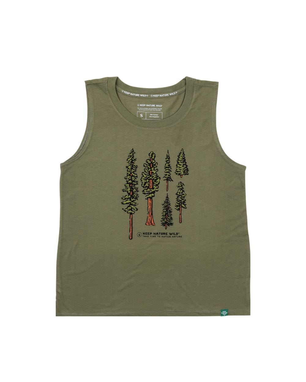 Keep Nature Wild Tank Nature Study Conifers Women's Muscle Tank | Olive