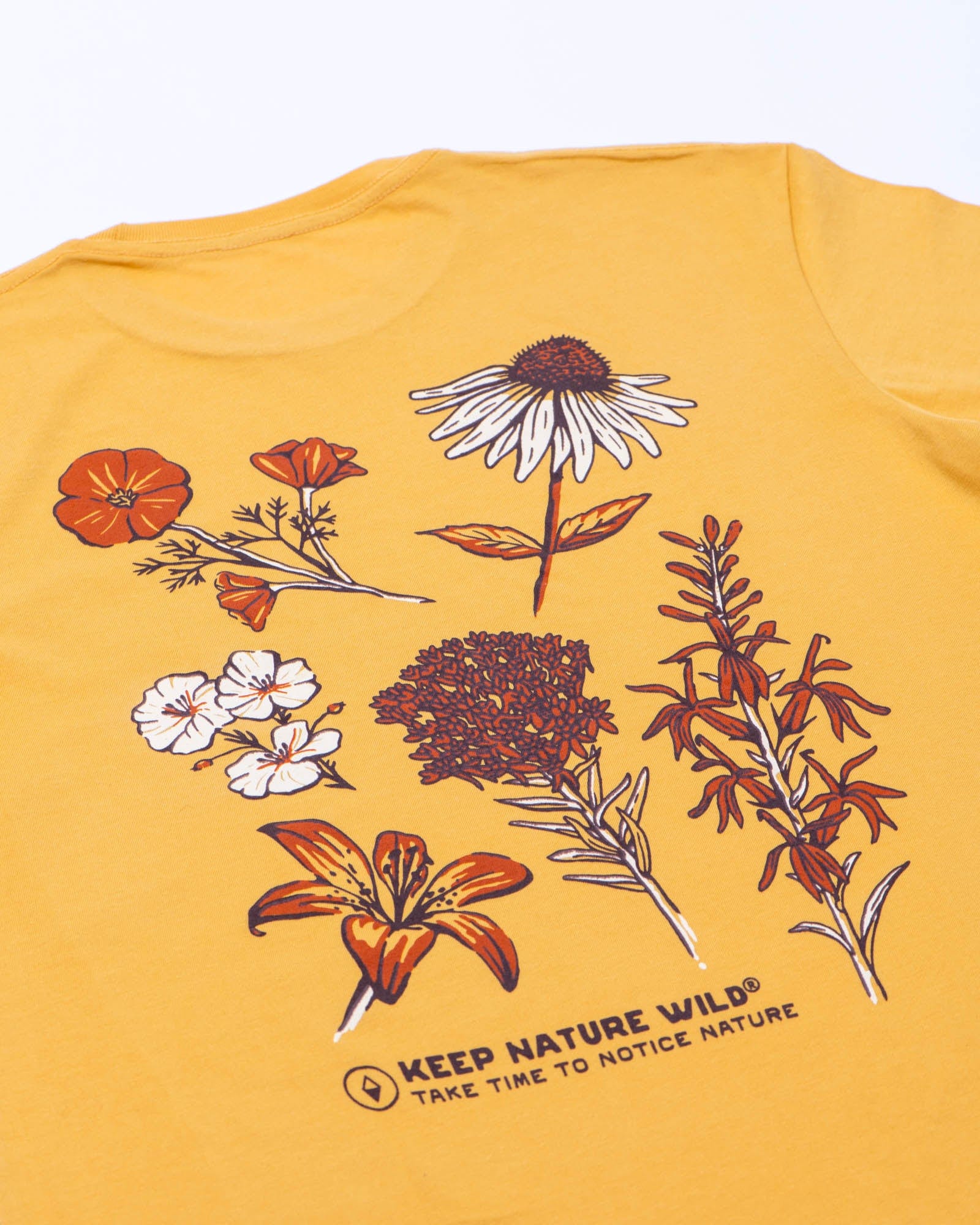 Keep Nature Wild Tee Nature Study Wildflowers Unisex Tee | Mustard