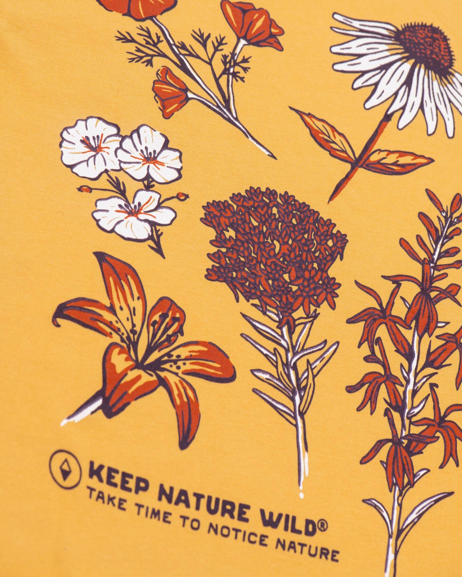 Keep Nature Wild Tee Nature Study Wildflowers Unisex Tee | Mustard