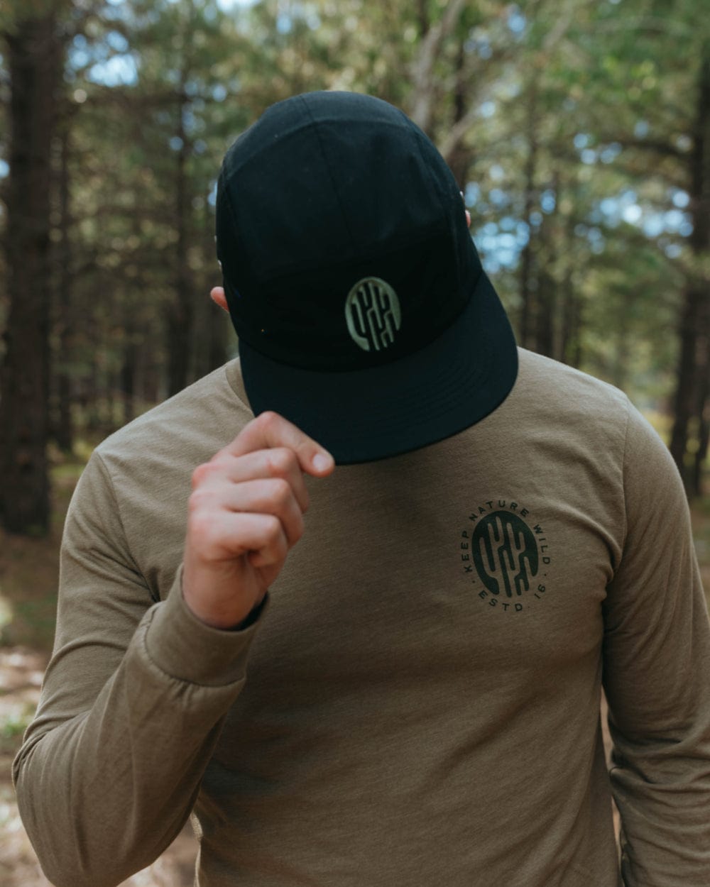 Keep Nature Wild Hat Saguaro Badge Camper Hat Black