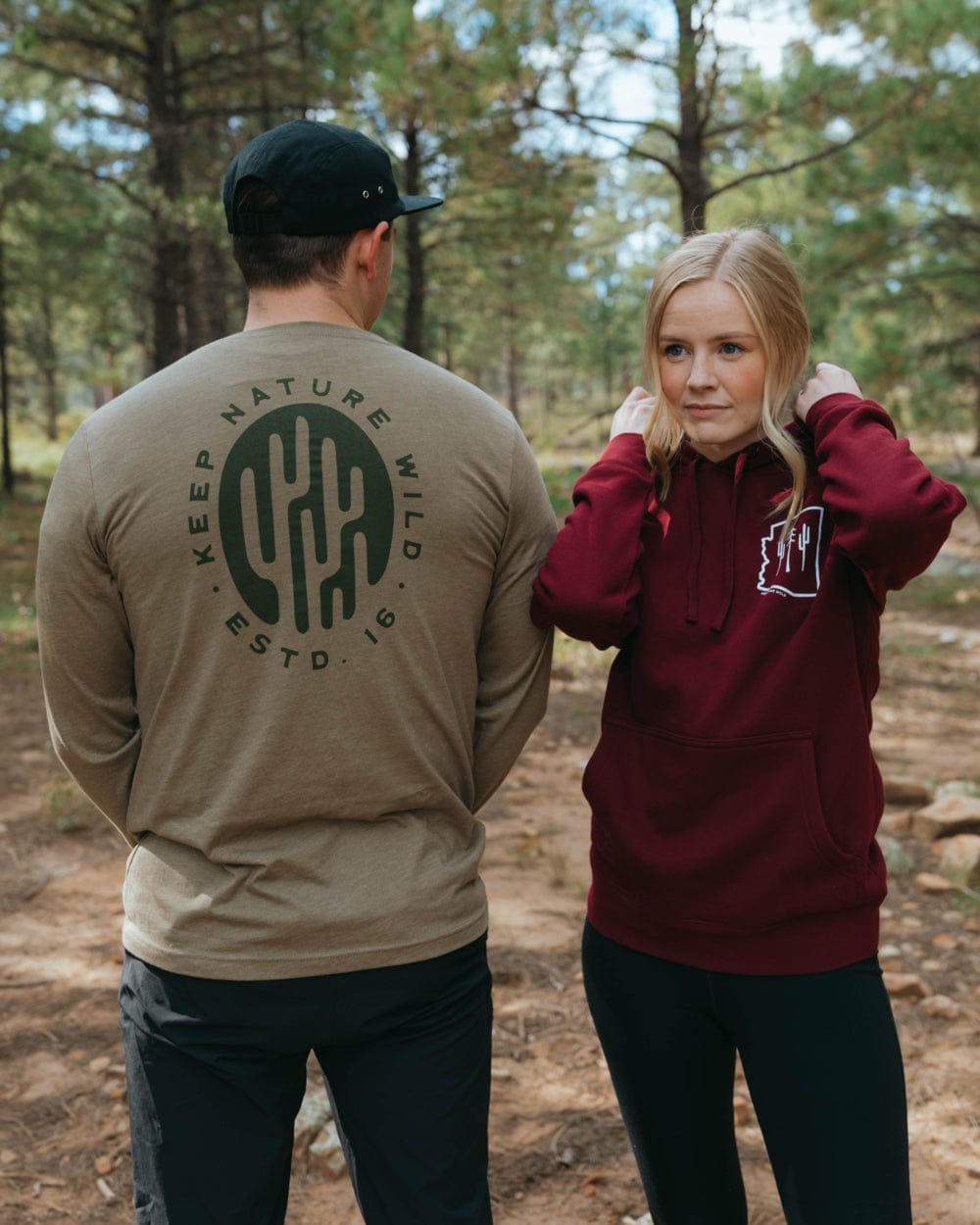 Keep Nature Wild Long Sleeve Saguaro Badge Unisex Long Sleeve | Olive