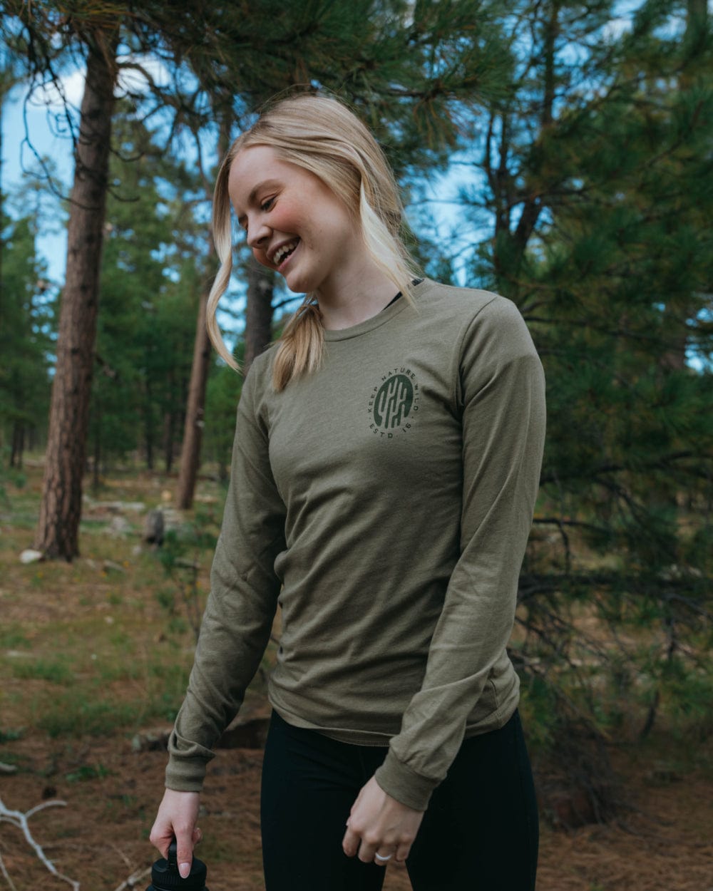 Keep Nature Wild Long Sleeve Saguaro Badge Unisex Long Sleeve | Olive