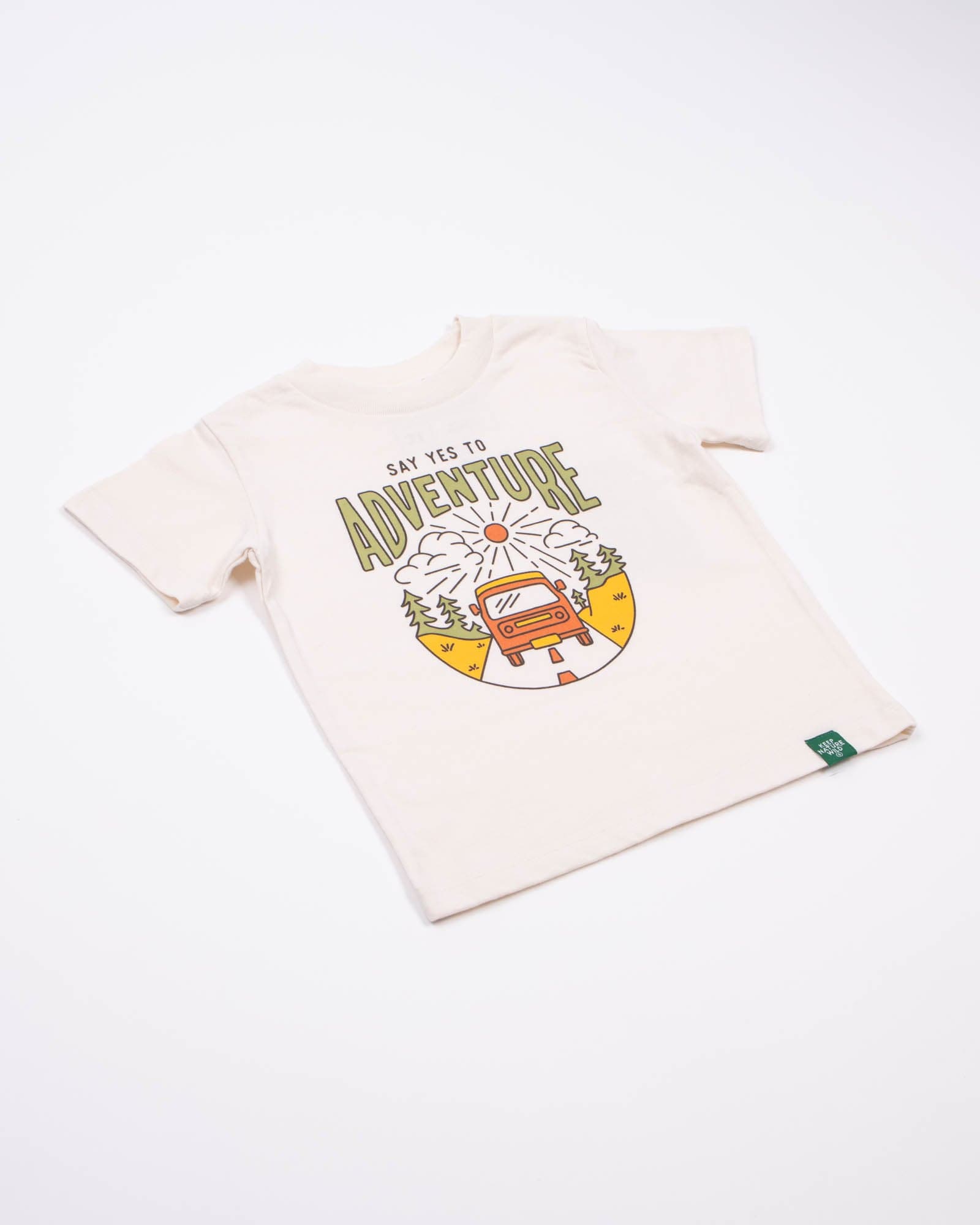 Keep Nature Wild Kids Say Yes to Adventure Toddler Tee | Heather Natural