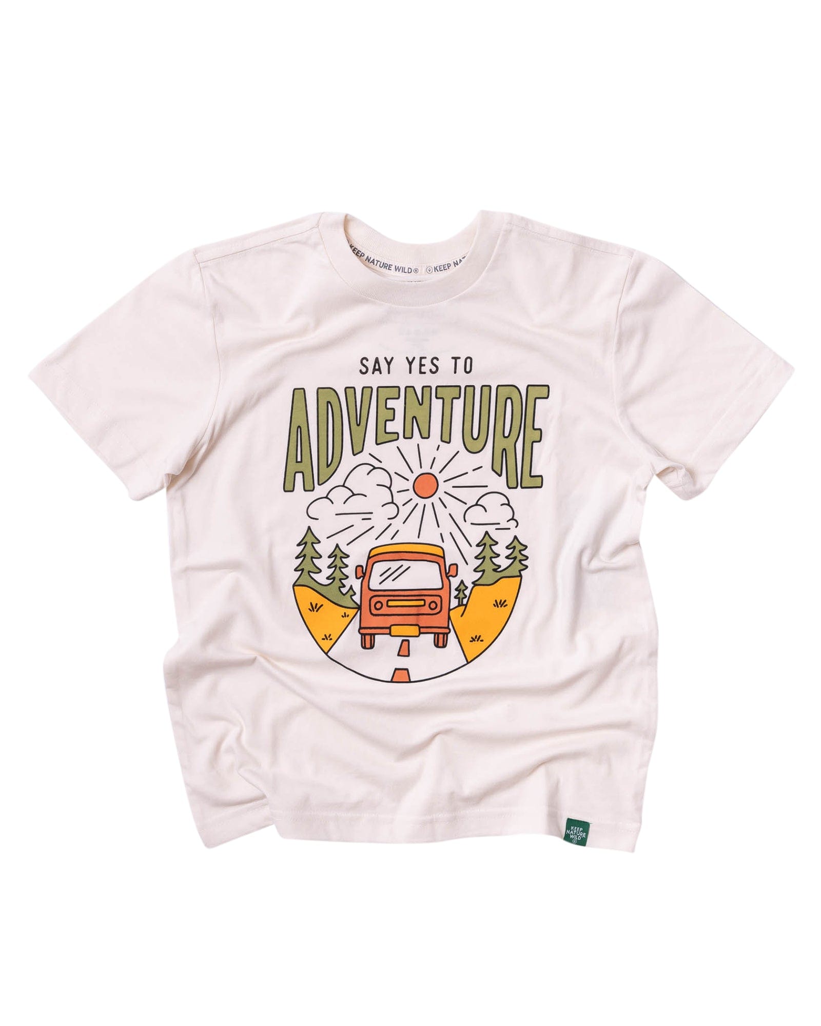Keep Nature Wild Kids Say Yes to Adventure Youth Tee | Heather Natural