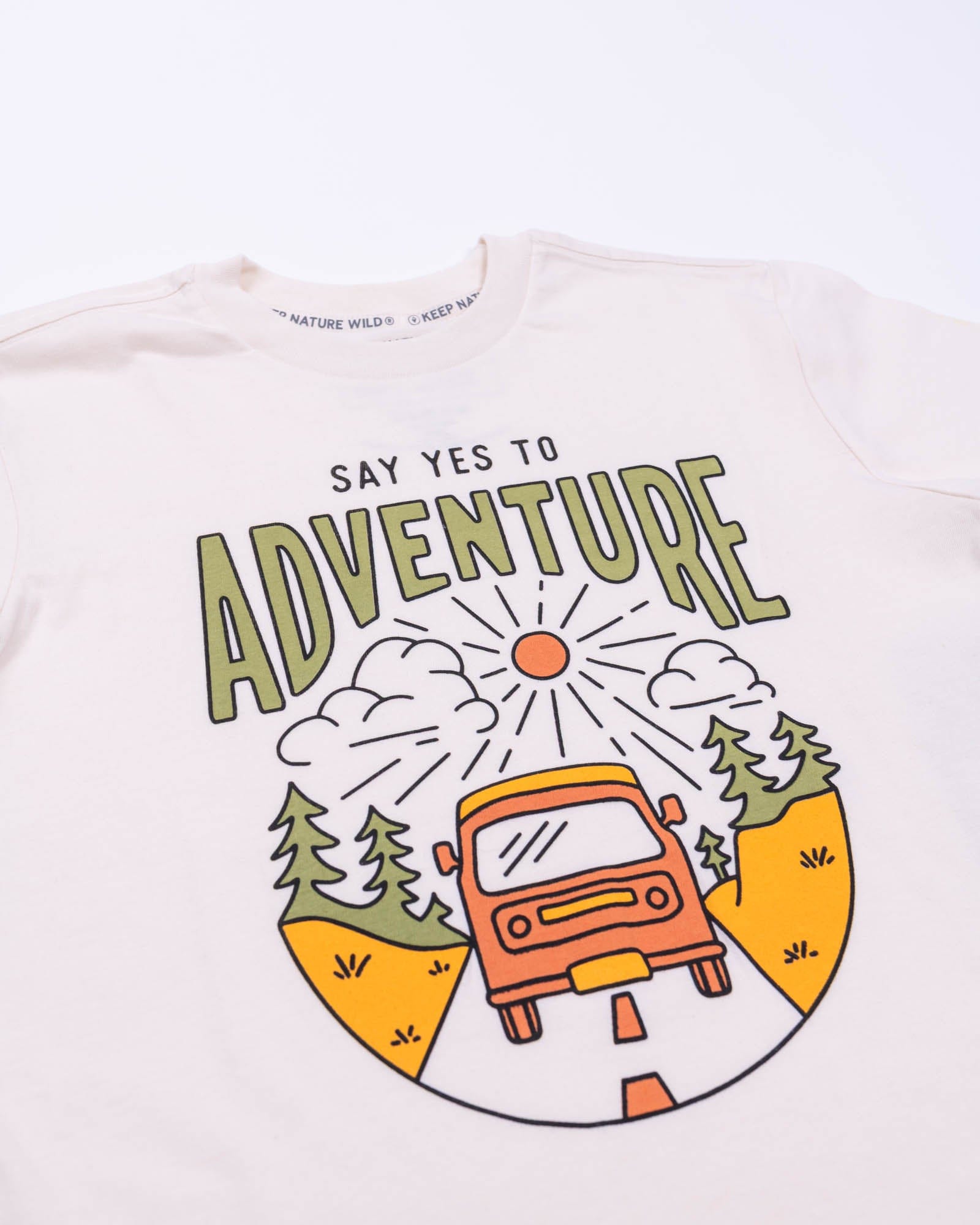 Keep Nature Wild Kids Say Yes to Adventure Youth Tee | Heather Natural