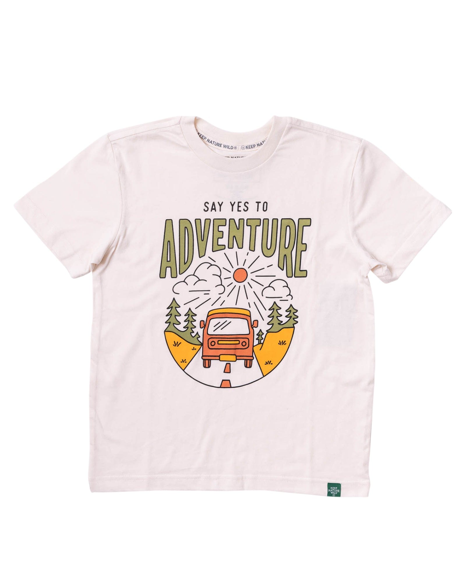 Keep Nature Wild Kids Say Yes to Adventure Youth Tee | Heather Natural