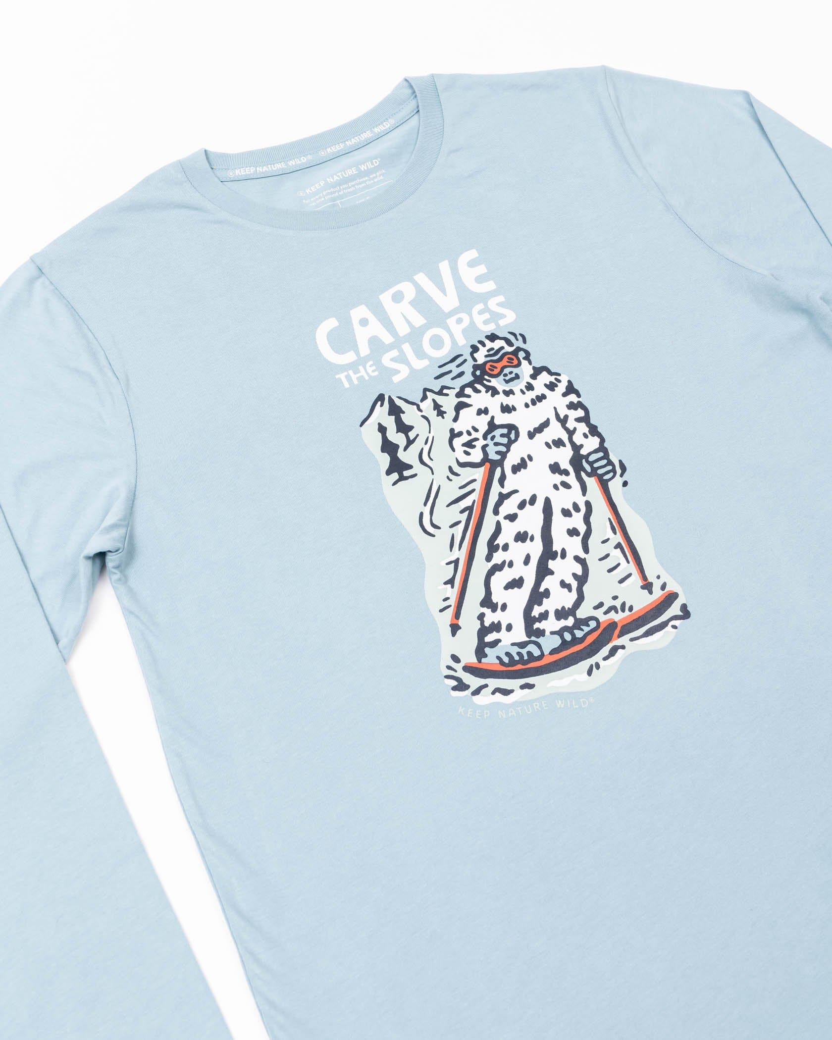 Keep Nature Wild Long Sleeve Skiing Sasquatch Unisex Long Sleeve Shirt | Morning Mist