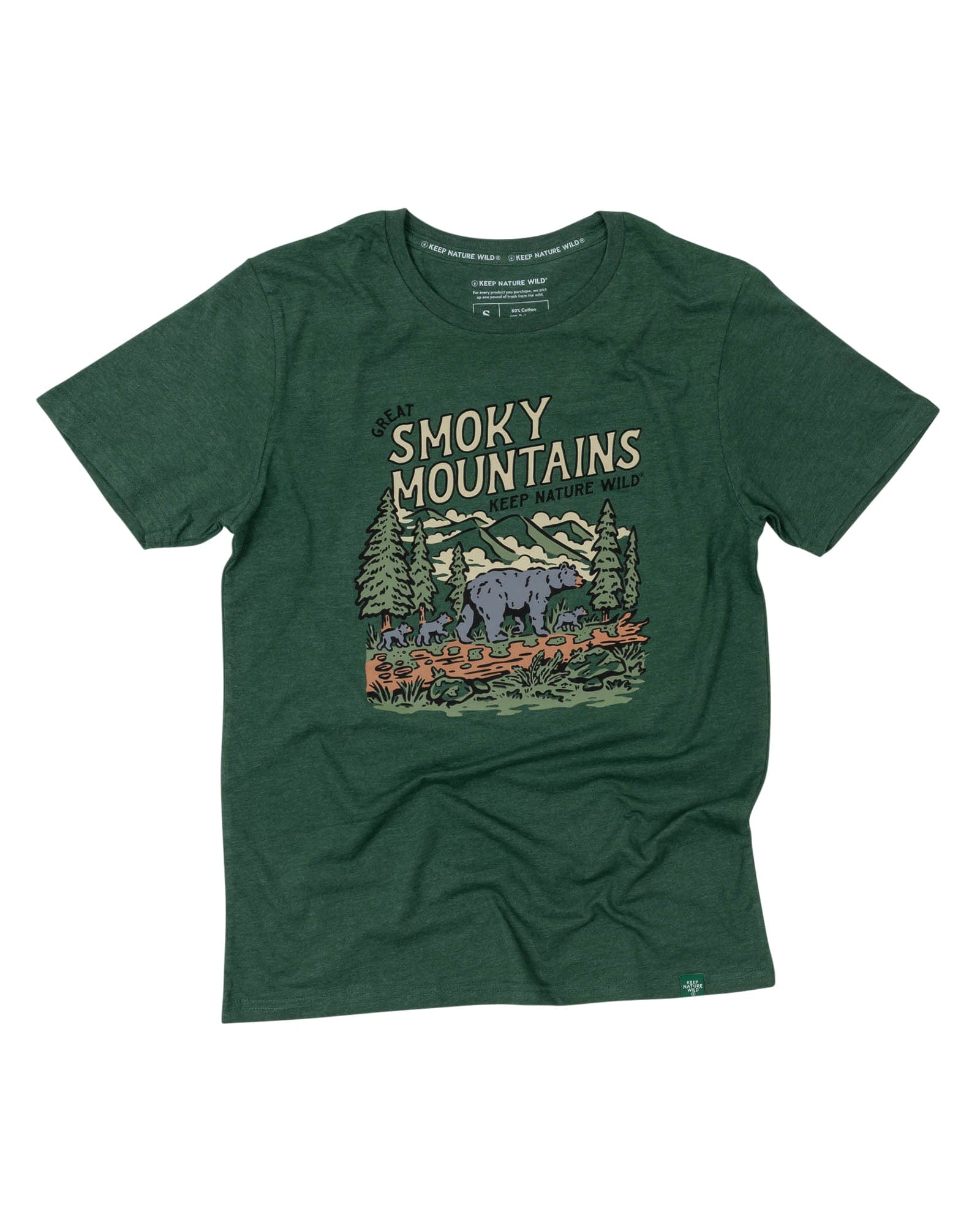 Keep Nature Wild Tee Smoky Mountain Bears Unisex Tee | Heather Forest