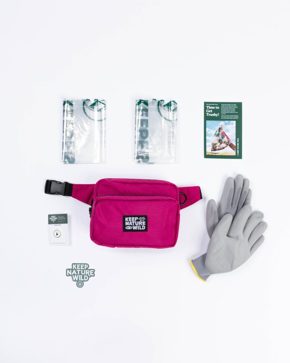 Keep Nature Wild WKA Gear Standard Fanny Pack Cleanup Kit | Fuchsia (WKA Gear)