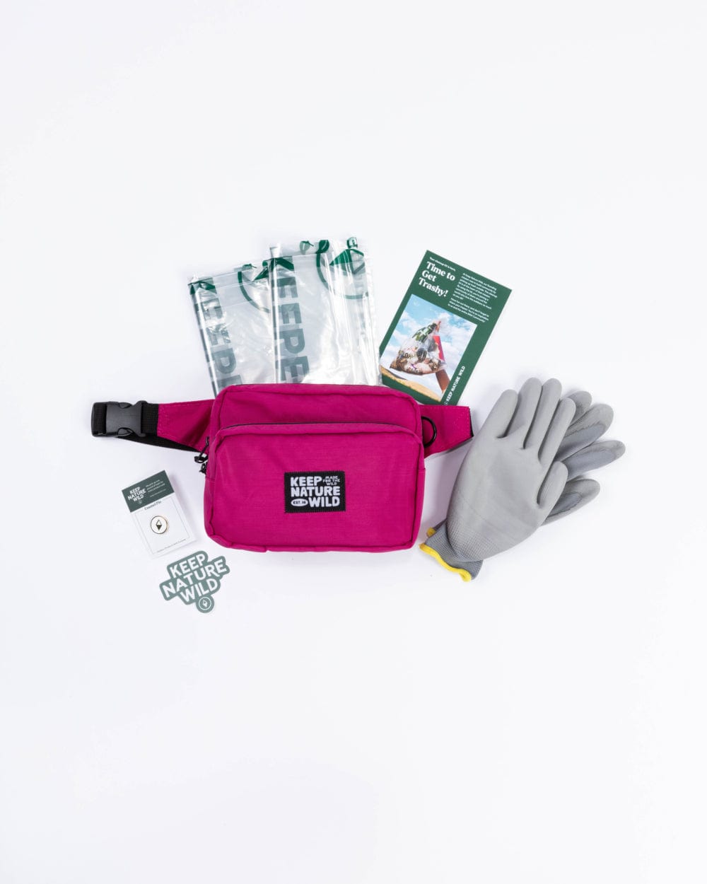 Keep Nature Wild WKA Gear Standard Fanny Pack Cleanup Kit | Fuchsia (WKA Gear)