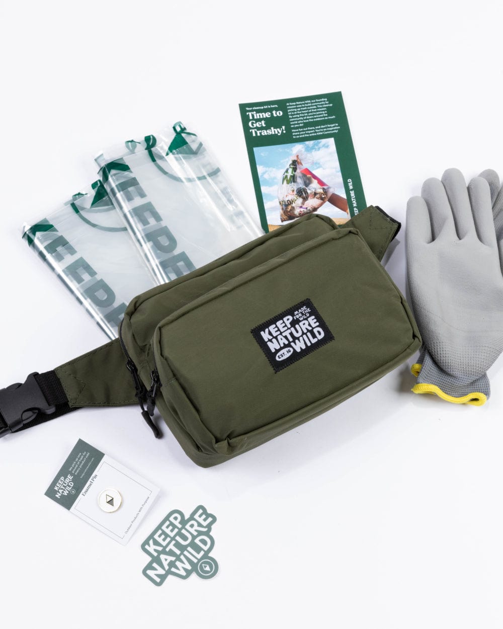 Keep Nature Wild WKA Gear Standard Fanny Pack Cleanup Kit | Olive (WKA Gear)