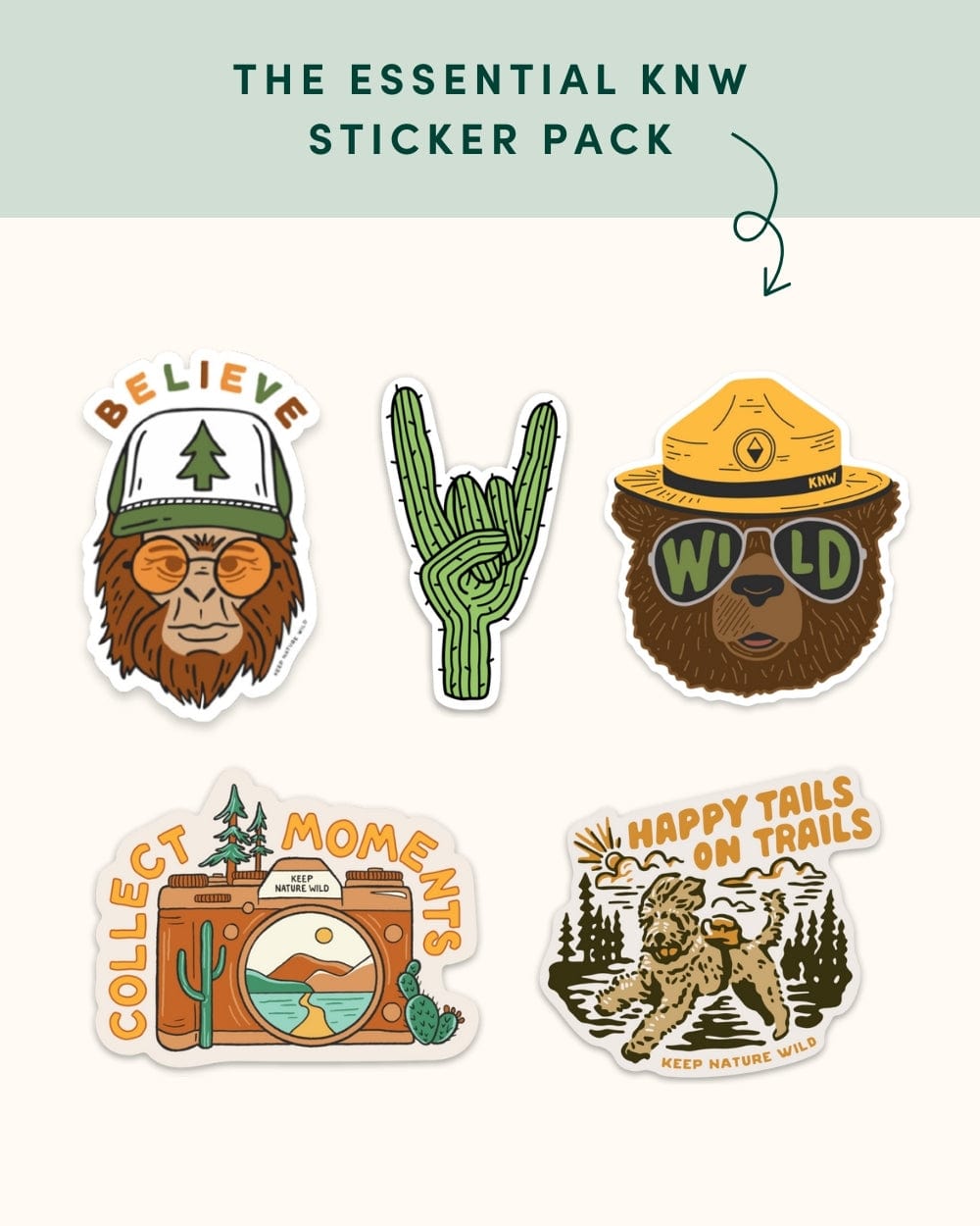 Keep Nature Wild Sticker Pack The Essentials Sticker Bundle | 5-Pack