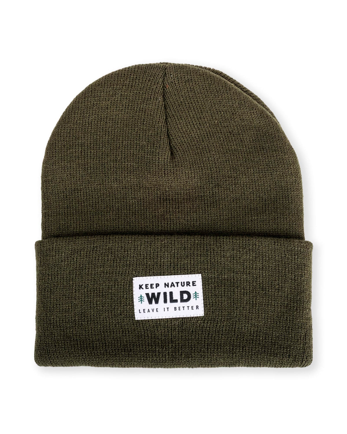 Keep Nature Wild Beanie Twin Pines Cuffed Beanie | Olive
