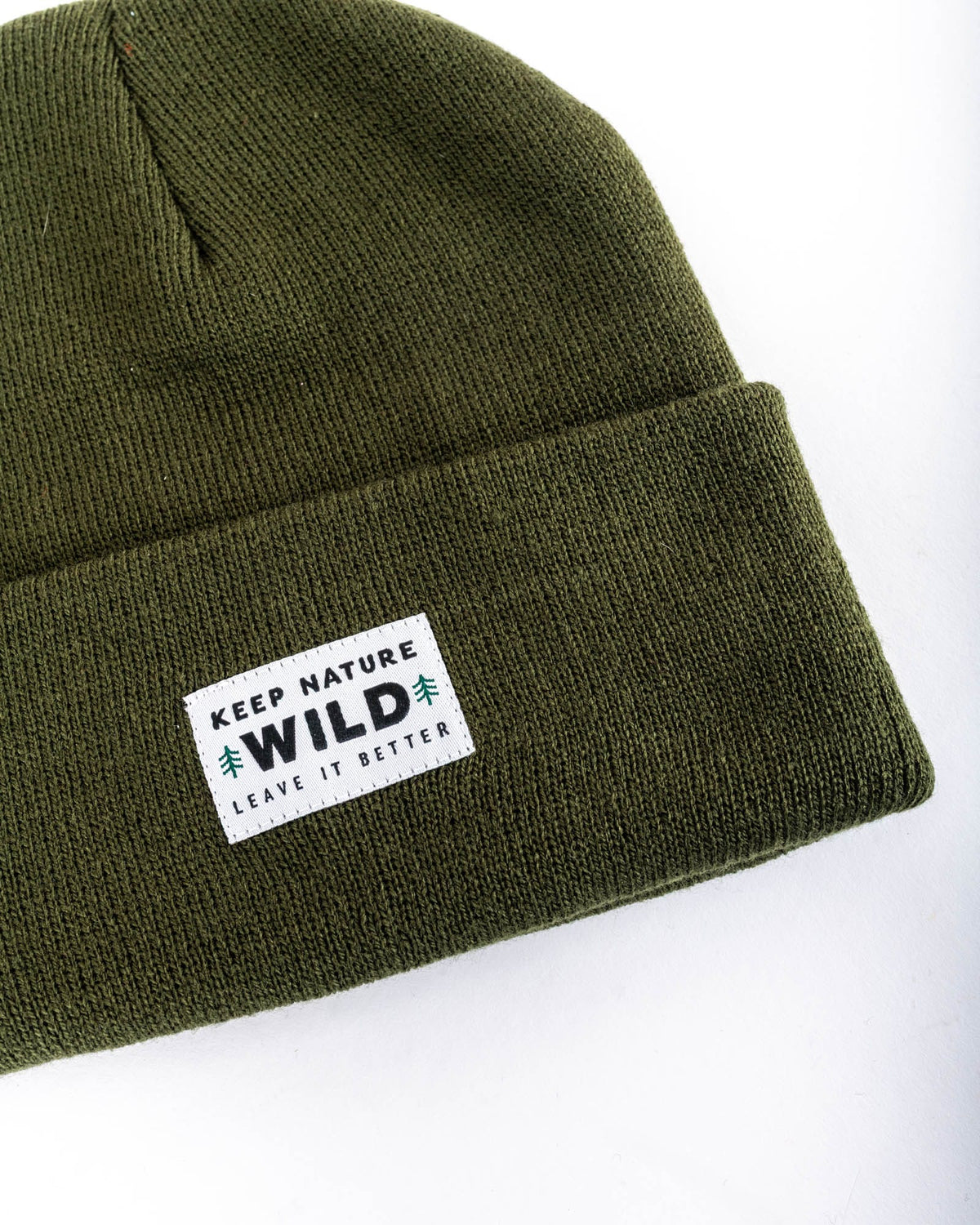 Keep Nature Wild Beanie Twin Pines Cuffed Beanie | Olive