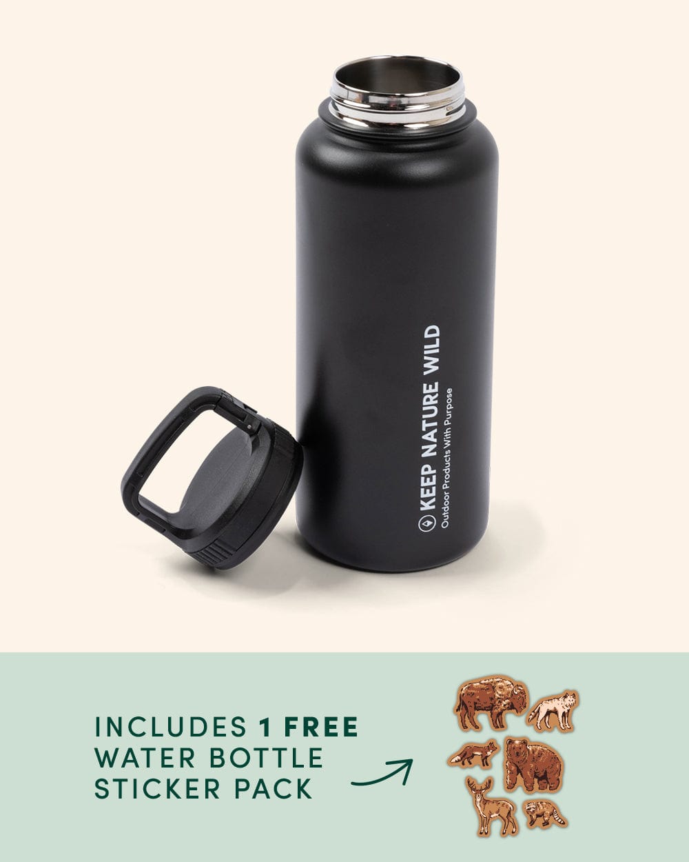 Keep Nature Wild Water Bottle + Sticker Pack Bundle | Night Sky