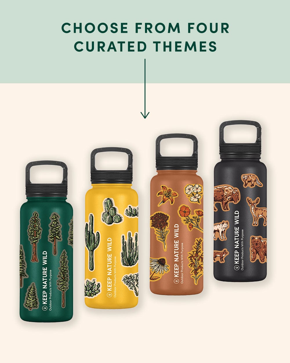 Keep Nature Wild Water Bottle + Sticker Pack Bundle | Red Rock