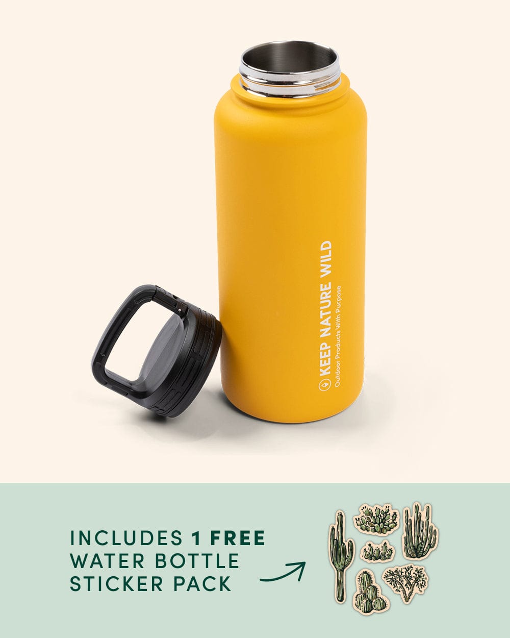 Keep Nature Wild Water Bottle + Sticker Pack Bundle | Tucson Sun