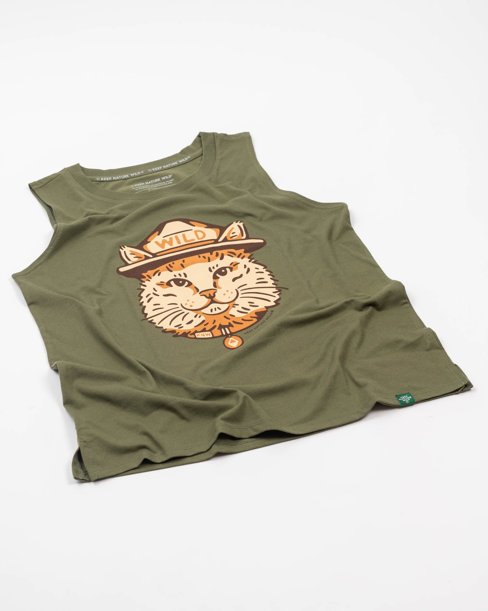 Keep Nature Wild Tank Wild Cat Women's Muscle Tank | Olive