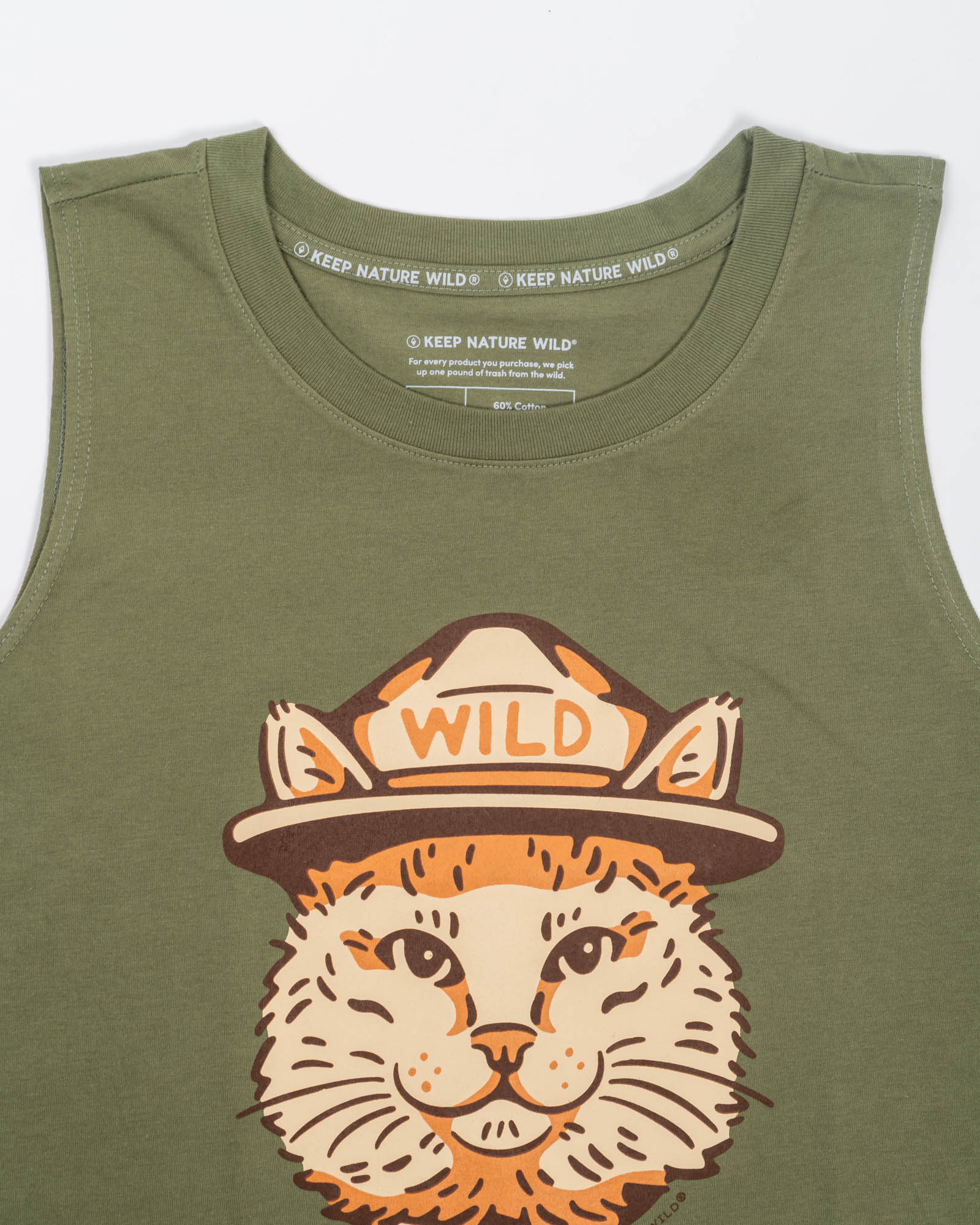 Keep Nature Wild Tank Wild Cat Women's Muscle Tank | Olive