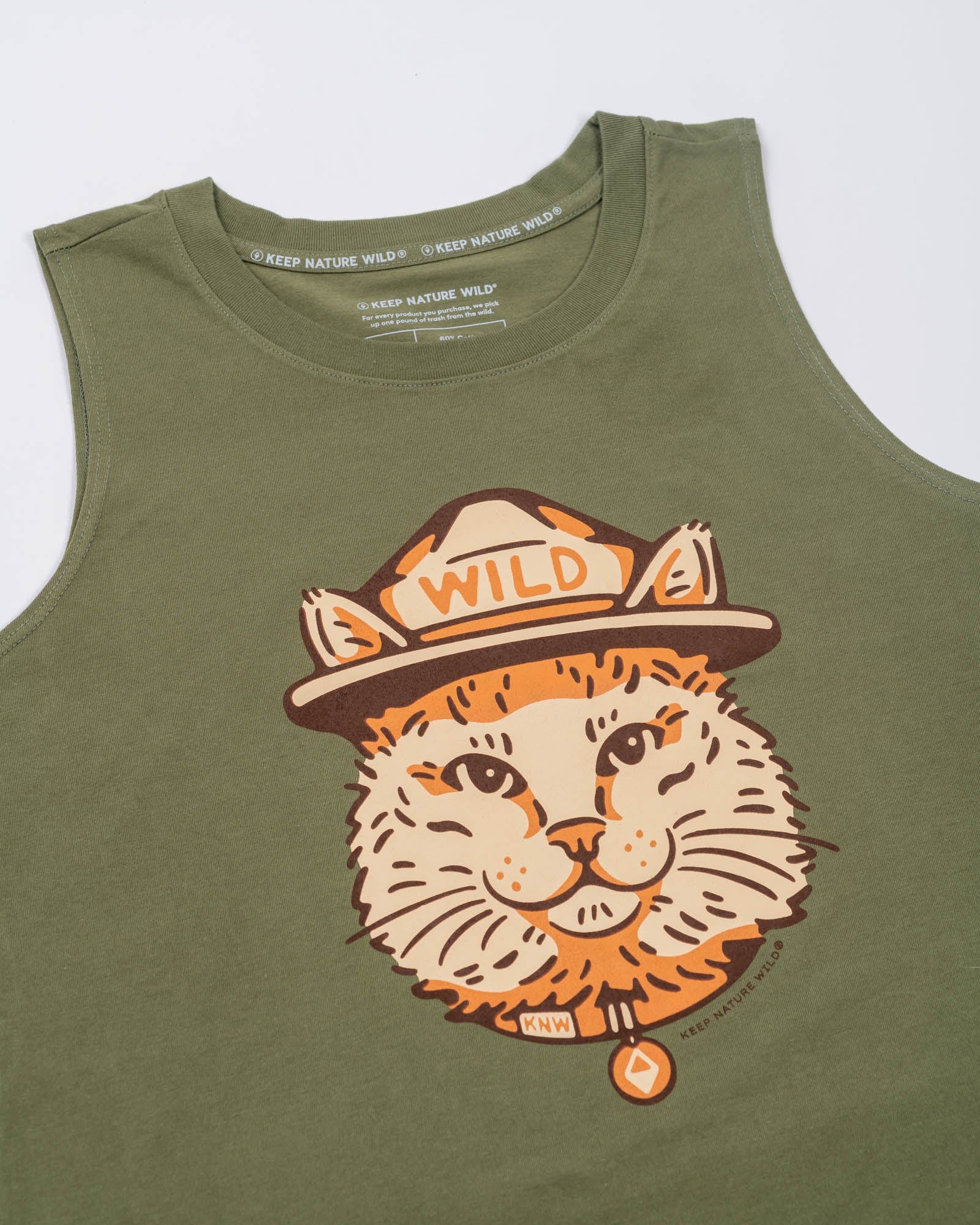 Keep Nature Wild Tank Wild Cat Women's Muscle Tank | Olive