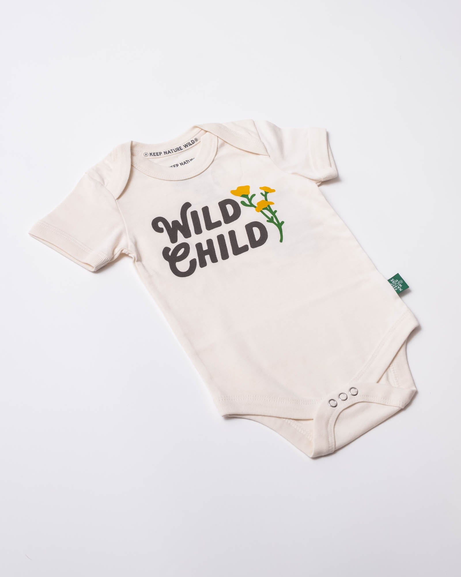 Keep Nature Wild Kids Wild Child Baby Bodysuit | Heather Natural