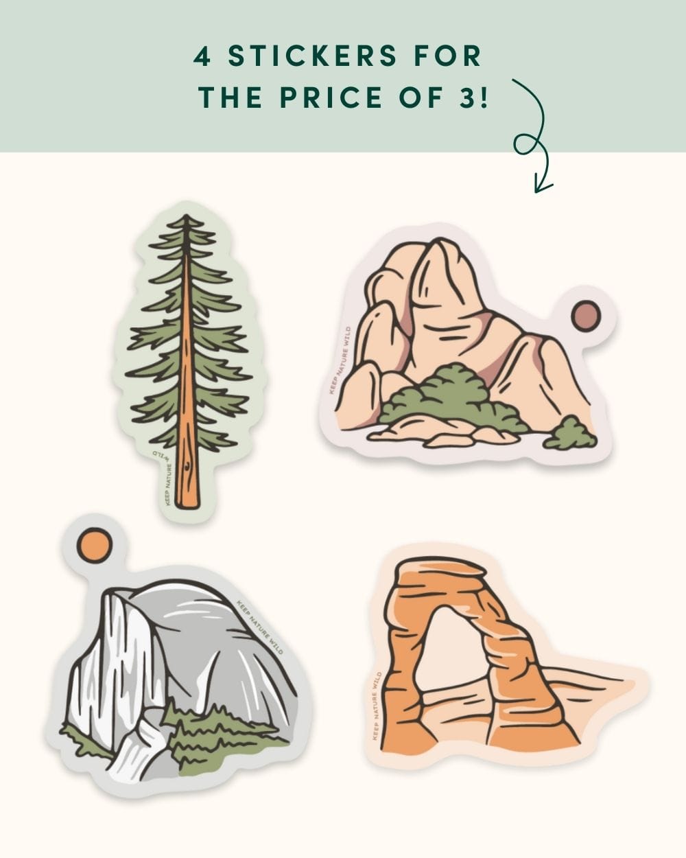 Keep Nature Wild Wild Formations Stickers | 4-Pack