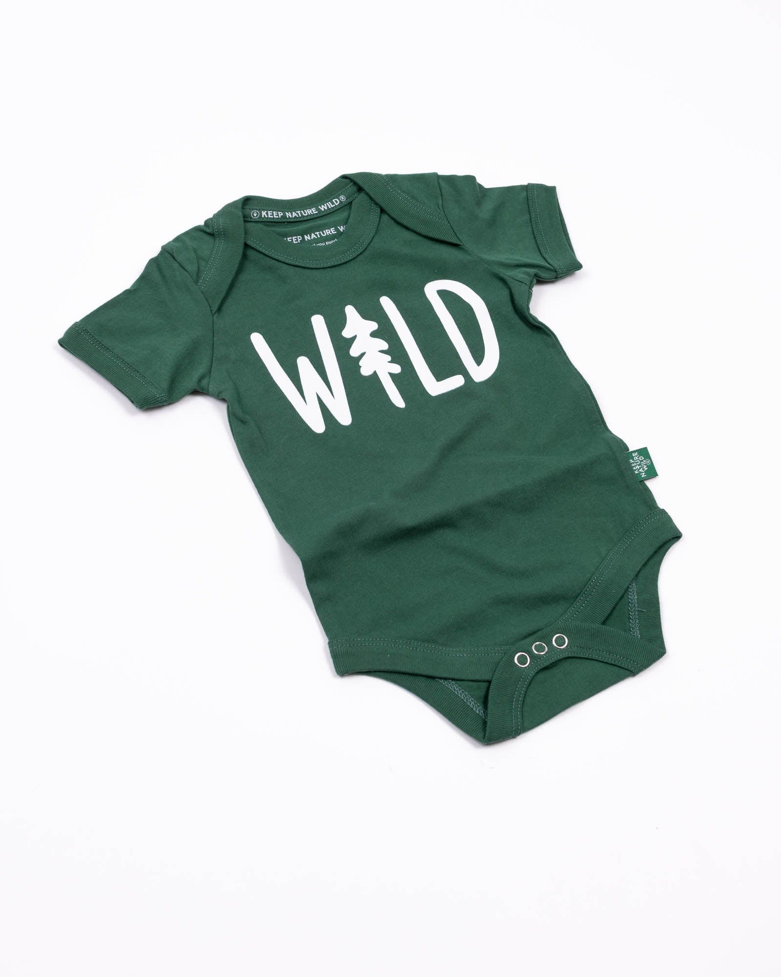 Keep Nature Wild Kids Wild Pine Baby Bodysuit | Heather Forest