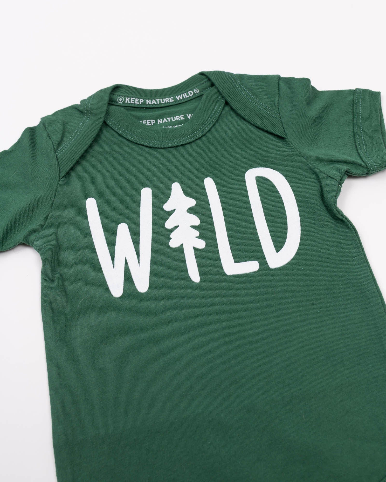 Keep Nature Wild Kids Wild Pine Baby Bodysuit | Heather Forest