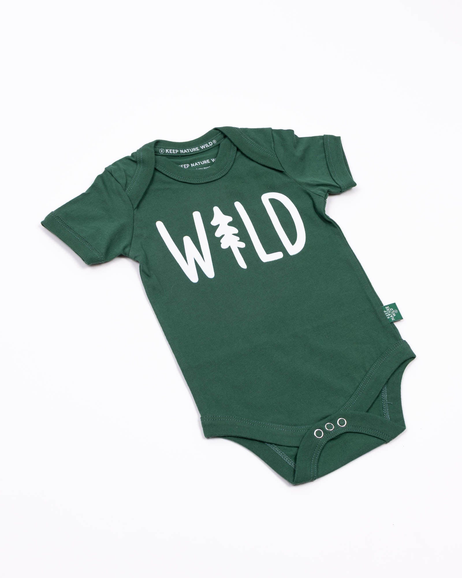 Keep Nature Wild Kids Wild Pine Baby Bodysuit | Heather Forest