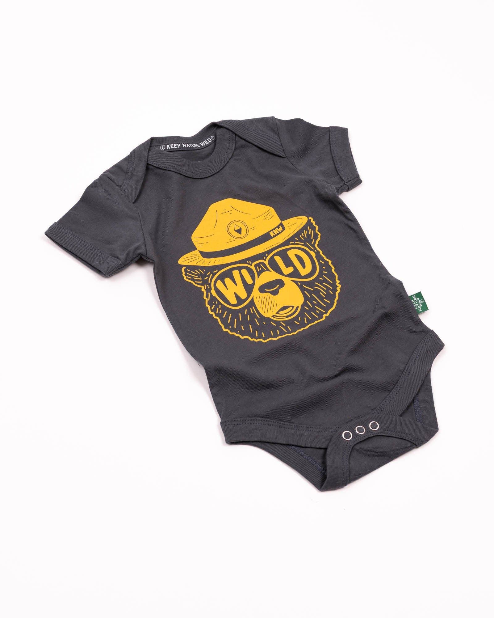 Keep Nature Wild Kids Wildbear Baby Bodysuit | Coal