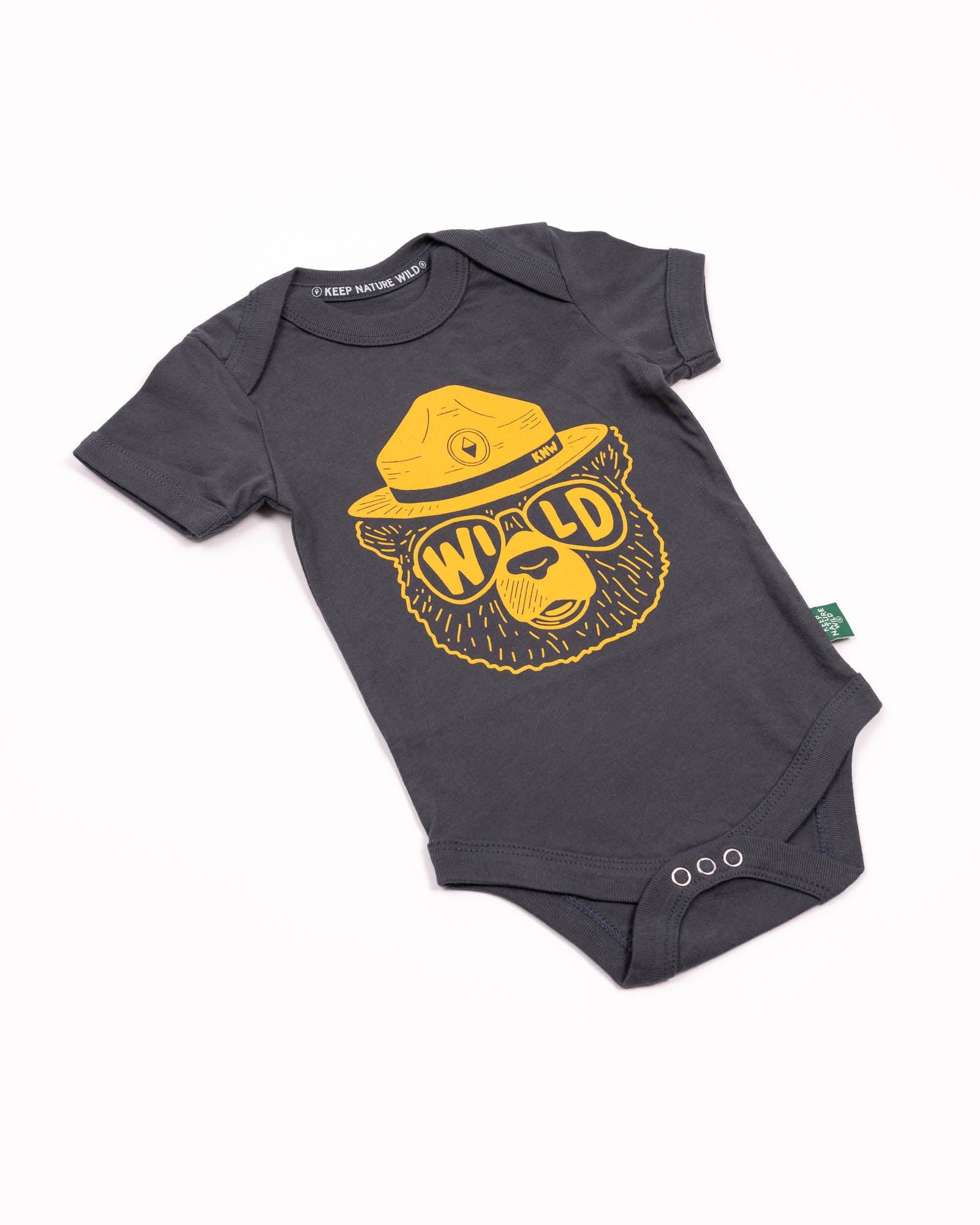 Keep Nature Wild Kids Wildbear Baby Bodysuit | Coal